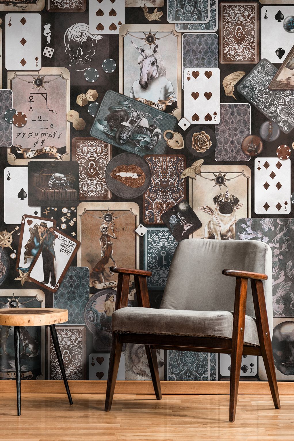 1022x1532 Quirky Industrial interior wallpaper in a vintage colourway
