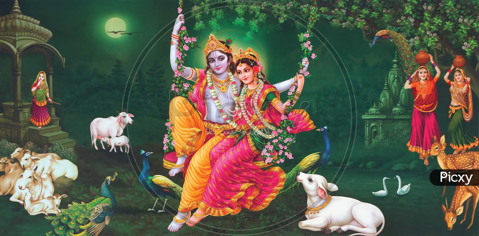 1600x789 Image Of Hindu Lord Radha Krishna Texture Wallpaper Background SA511566 Picxy