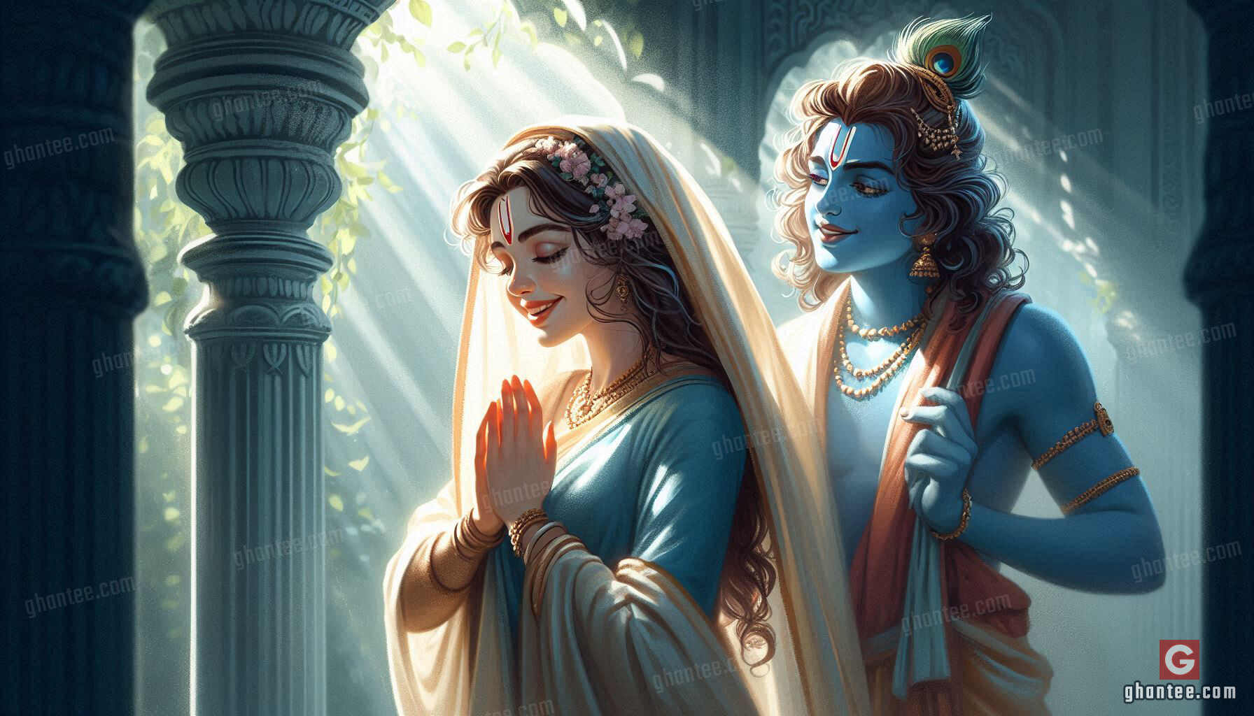1792x1024 radha krishna photo wallpaper of Ghantee