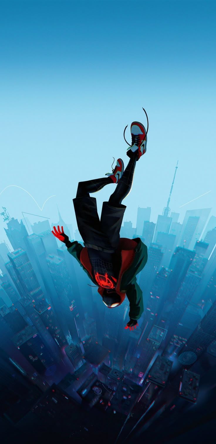 736x1513 HD Wallpaper: Spider Man: Into The Spider Verse, Miles Morales, Movies, City