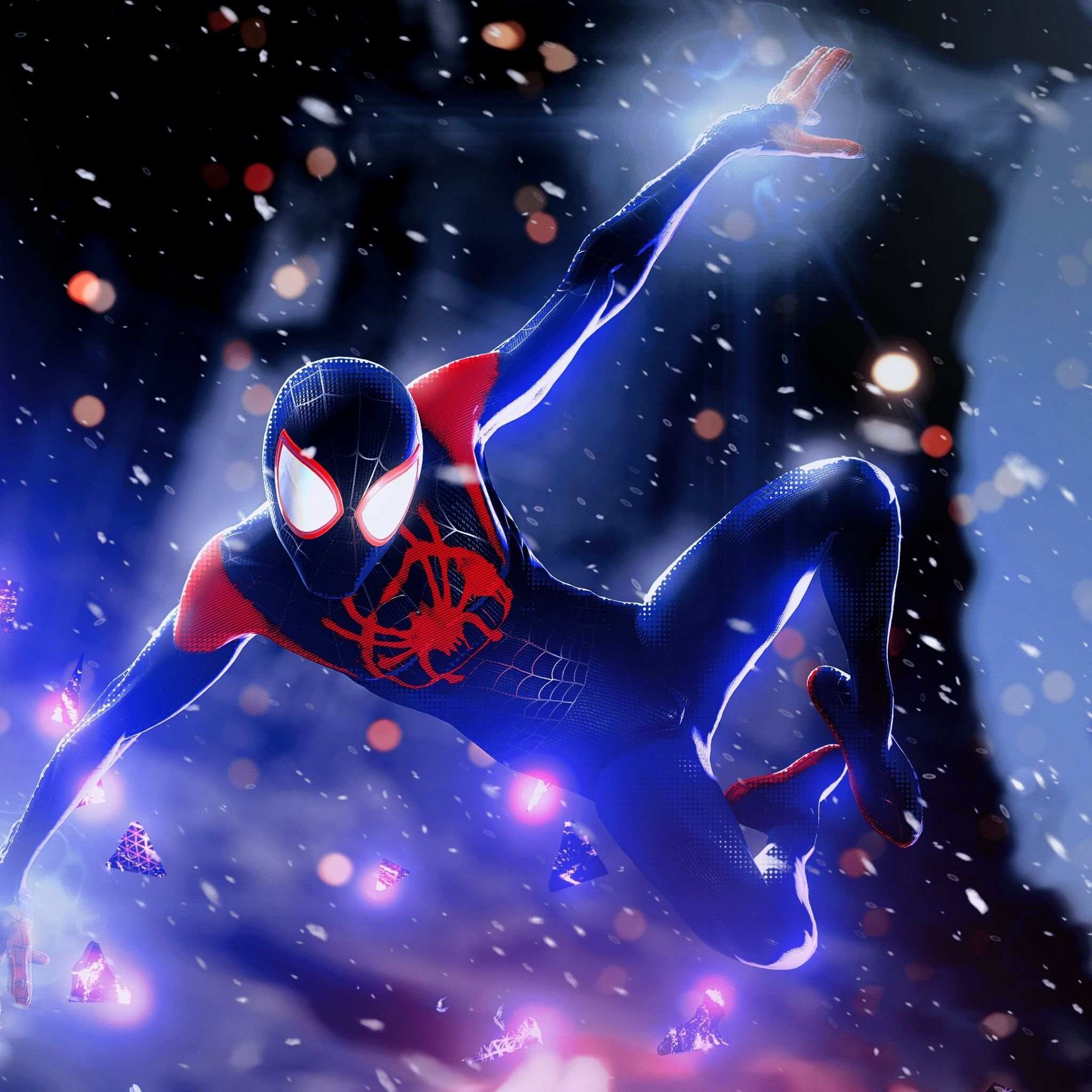 2048x2048 Miles Morales Wallpaper 4K, Into The Spider Verse, Spider Man