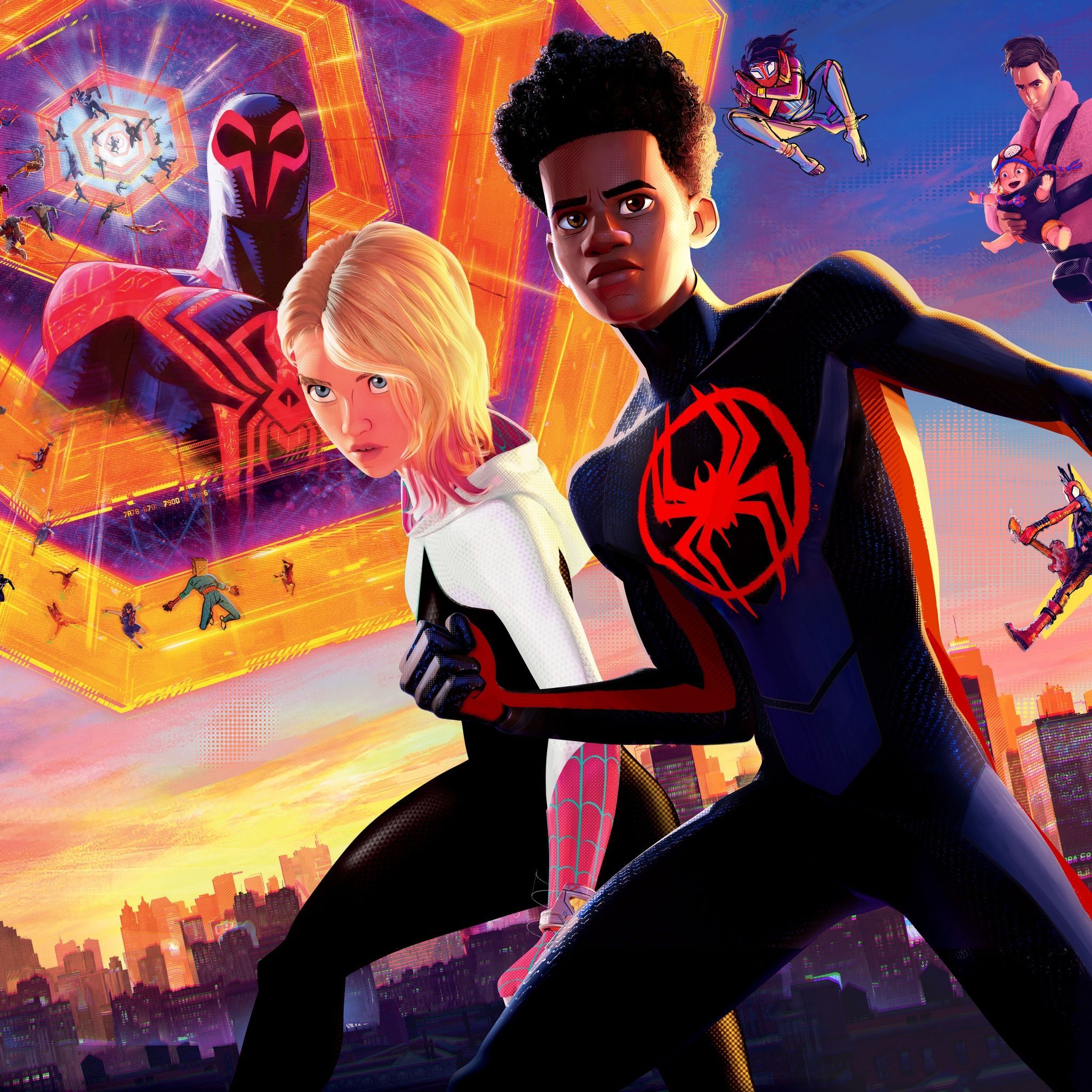 2048x2048 Spider Man: Across The Spider Verse Wallpaper 4K, Movie Poster
