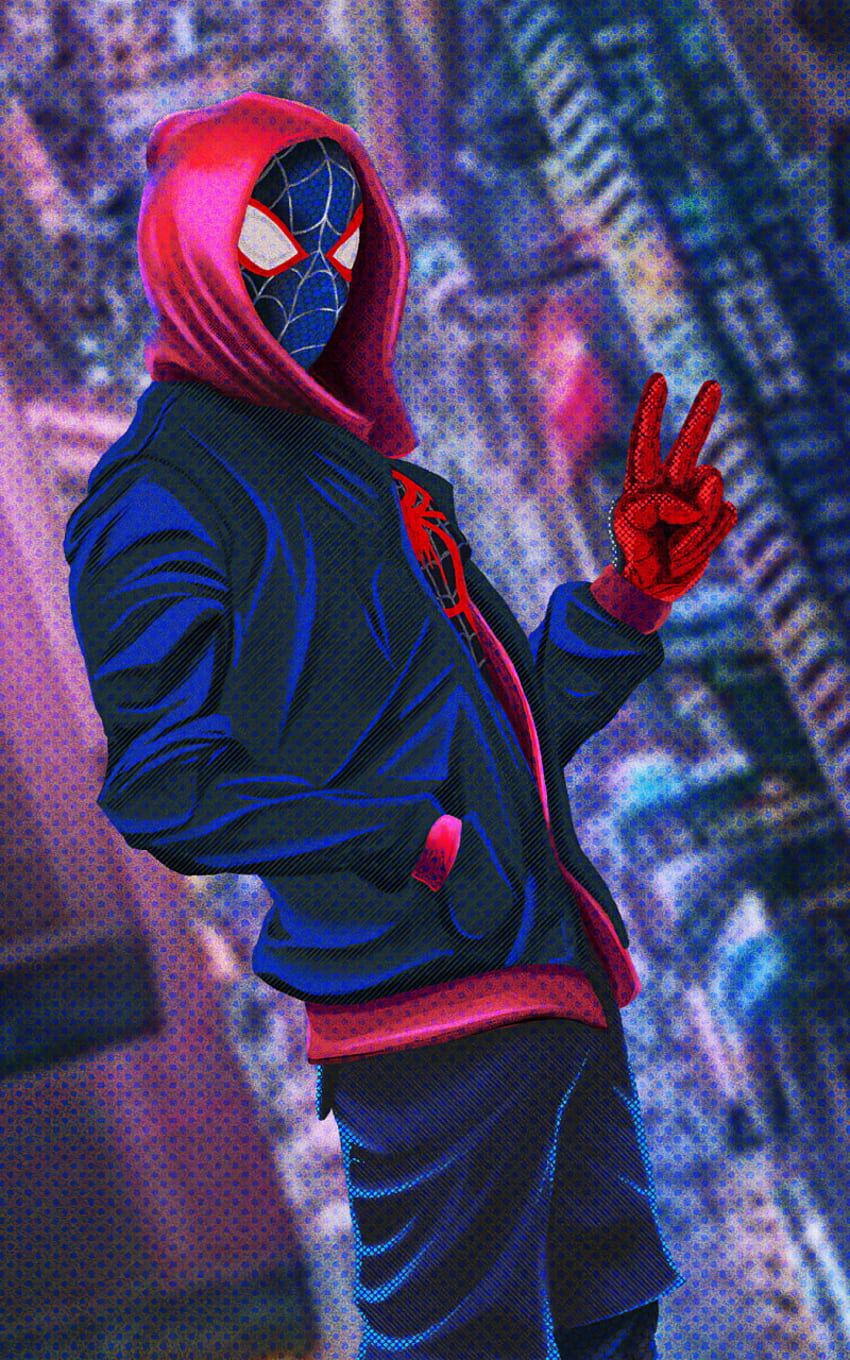 850x1360 Movie Spider Man: Into The Spider Verse, Miles Morales Hoodie HD phone wallpaper