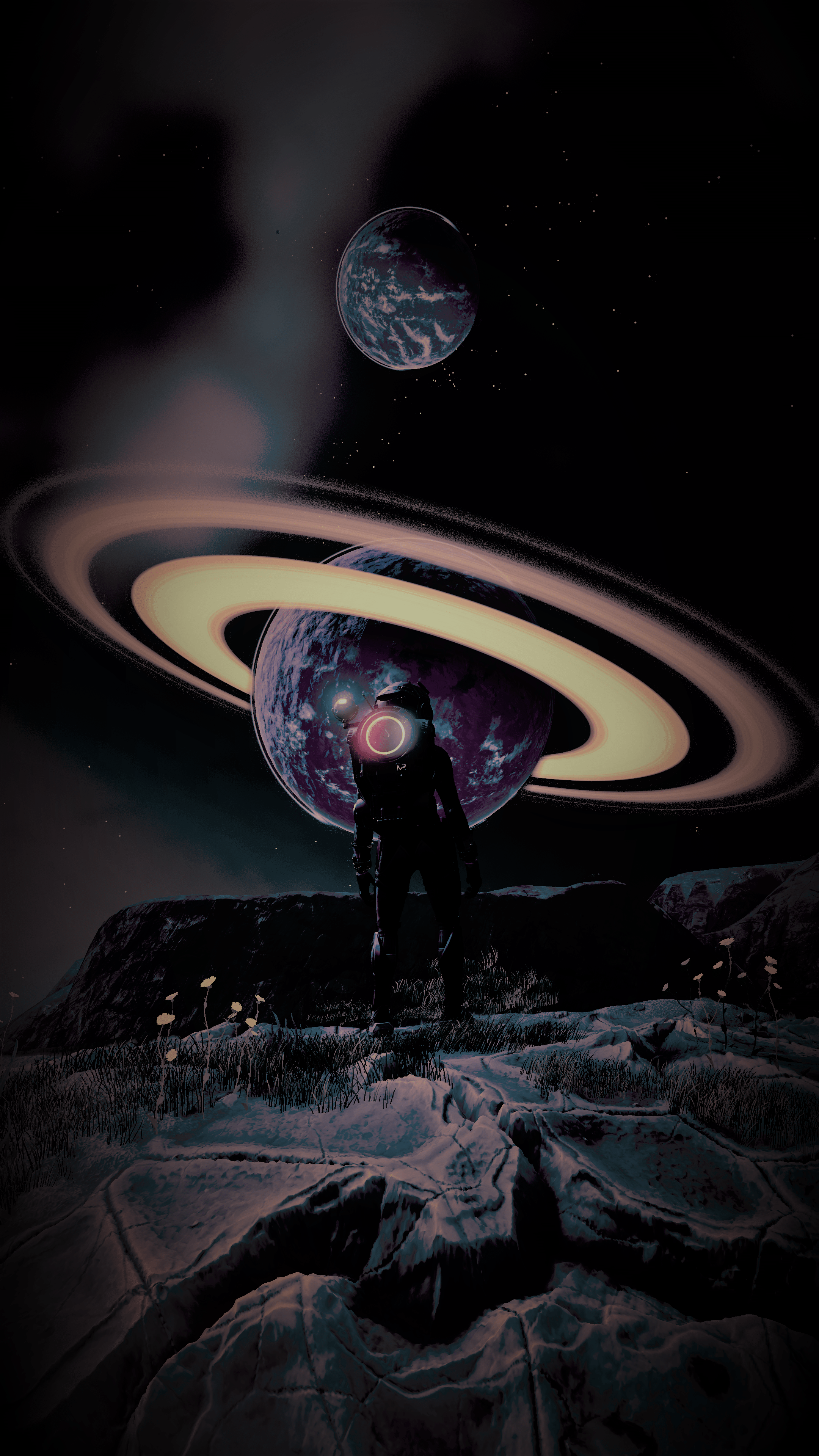 2160x3840 The new wallpaper for my phone. Ringed planet's be so cool