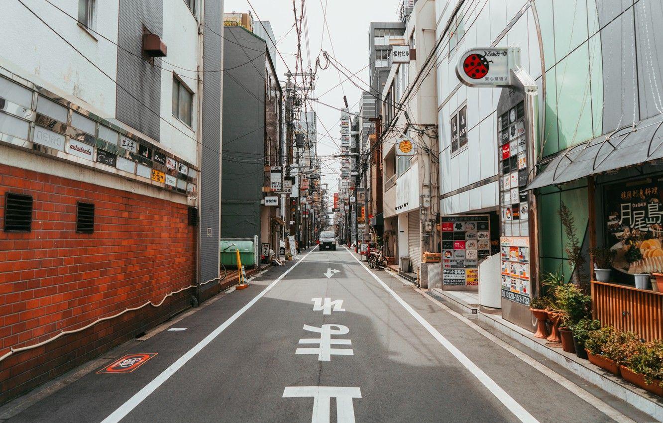 1332x850 Wallpaper road, the city, the way, street, building, home, Japan