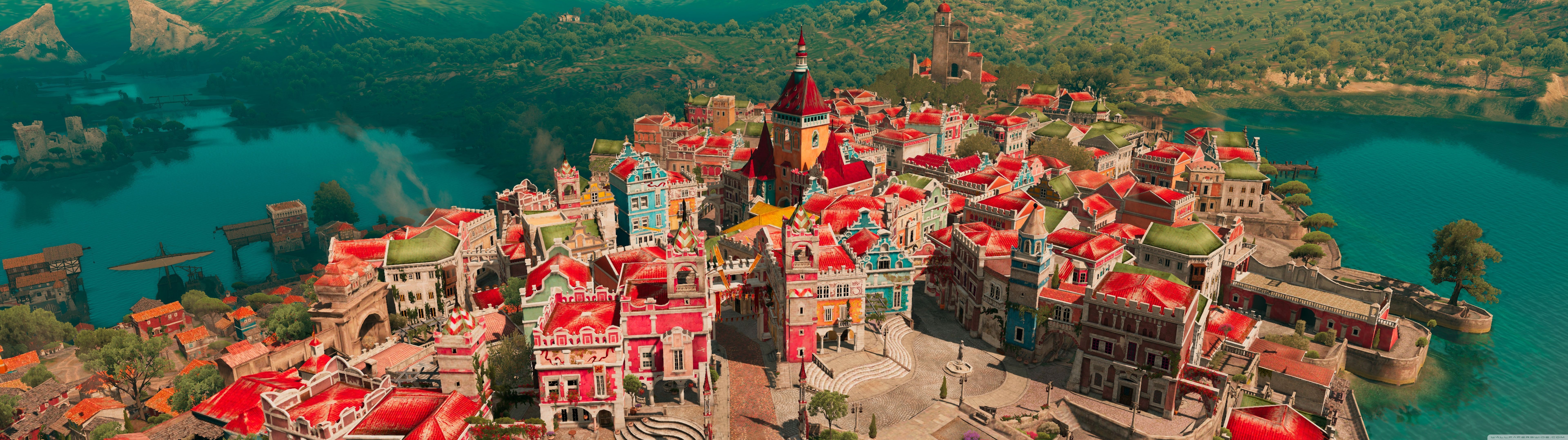 7680x2160 Beauclair capital city of the duchy of Toussaint (16K) 4K UHD Wallpaper for UltraHD Desktop and TV : Dual Monitor : Smartphone and Tablet Devices