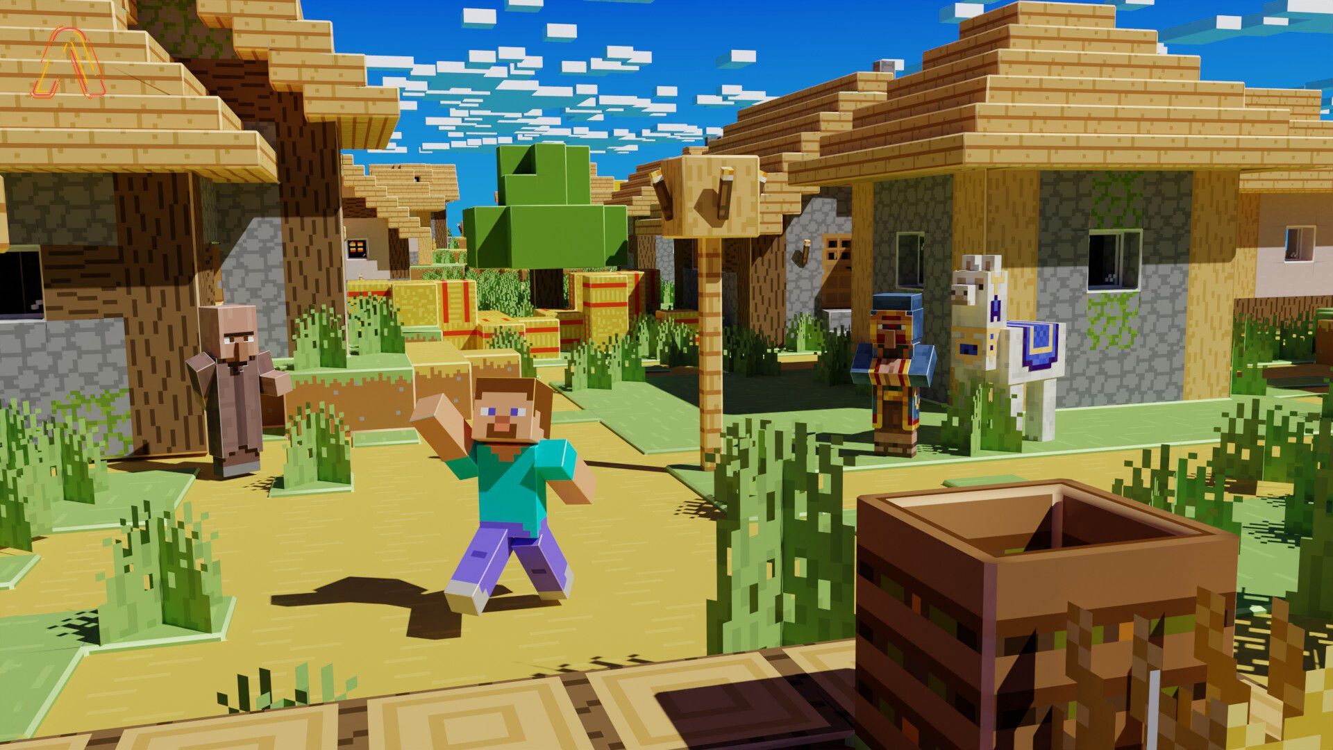 1920x1080 Minecraft render art style