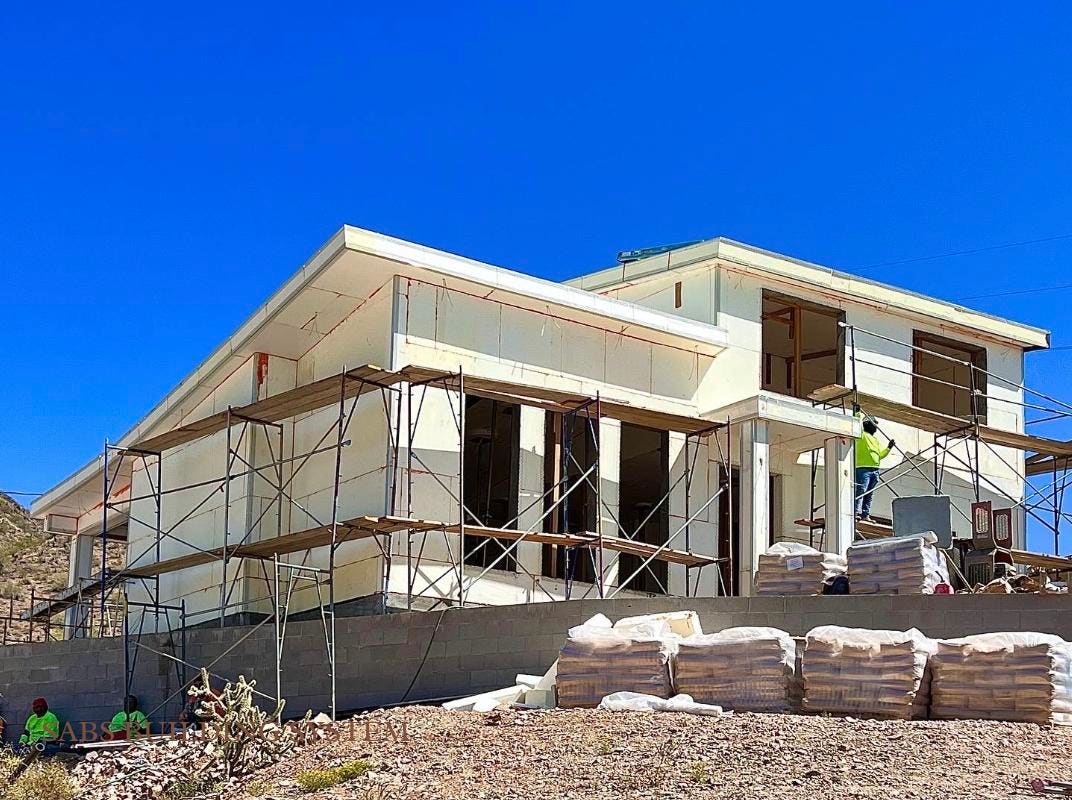 1072x800 Foam Bubbles To The Top Of Housing Construction