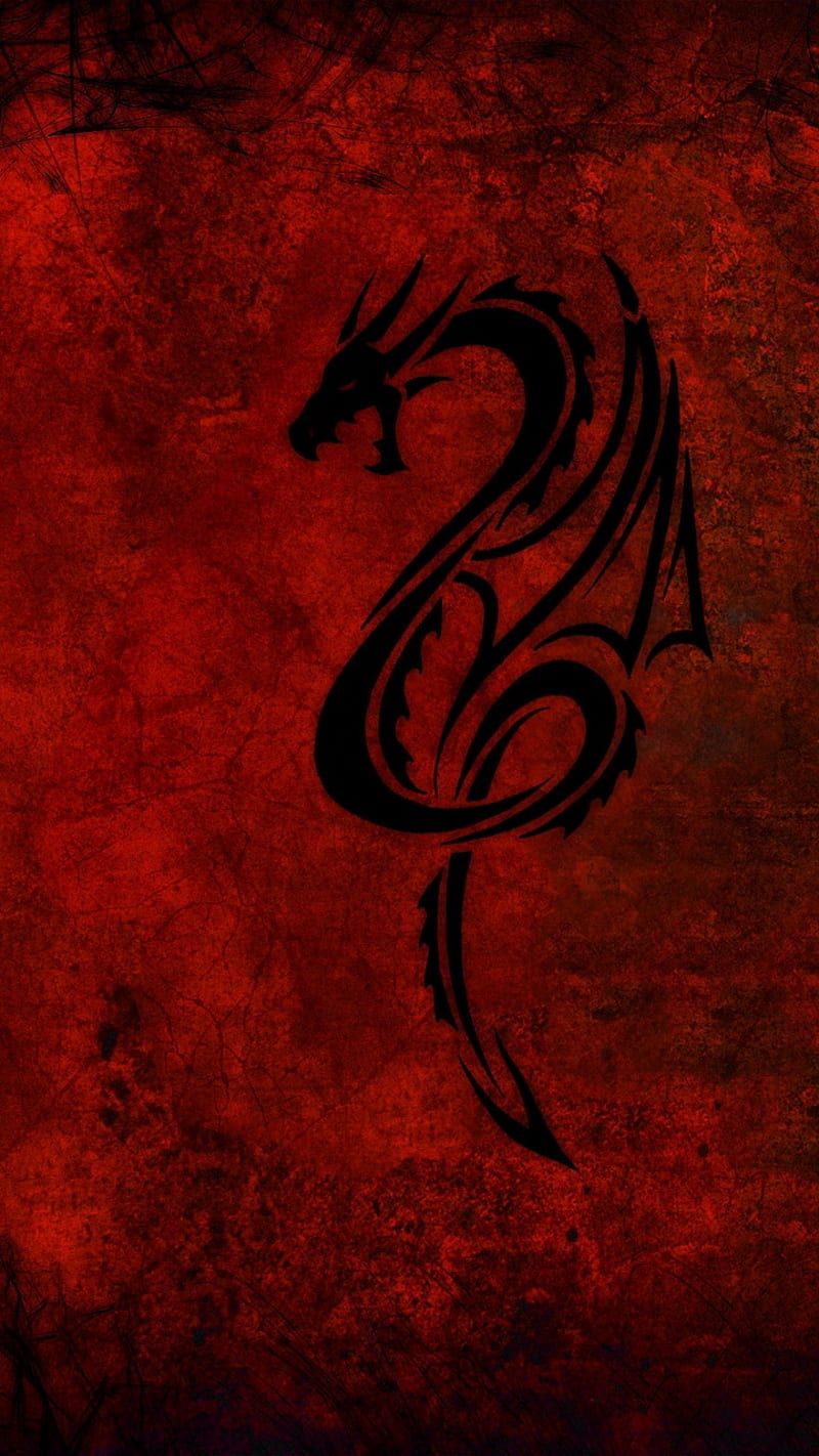800x1422 Dragon, black, red, dragons, HD phone wallpaper