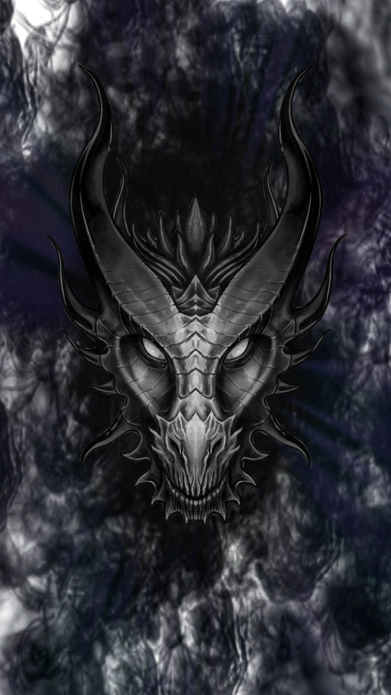 1288x2289 Black Dragon Phone Wallpaper