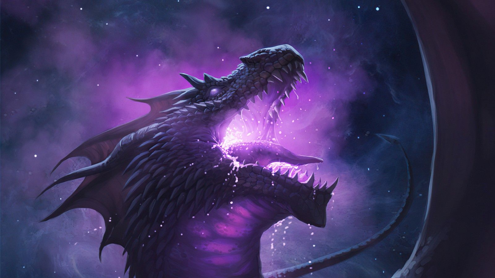 1600x900 Dragon In Purple Background 4K 5K HD Dragon Wallpaper