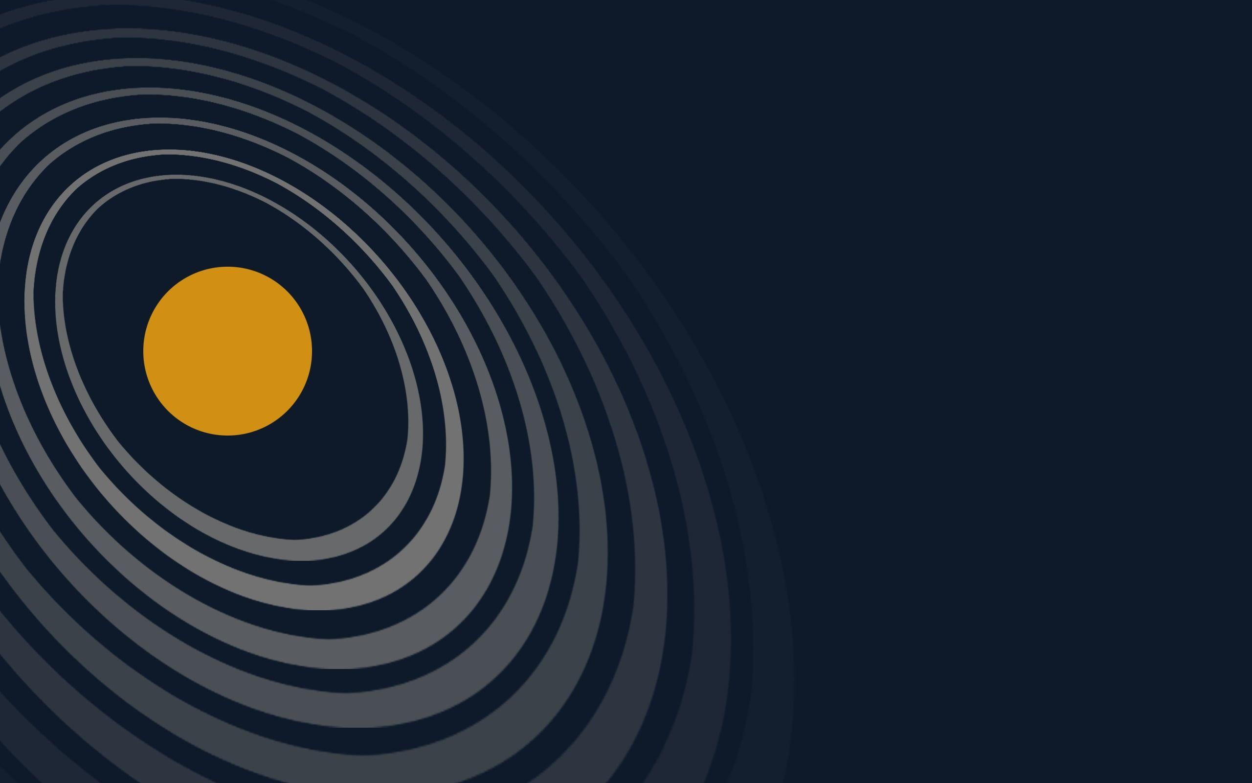 2560x1600 Yellow sphere wallpaper, Solar System, minimalism, abstract, space