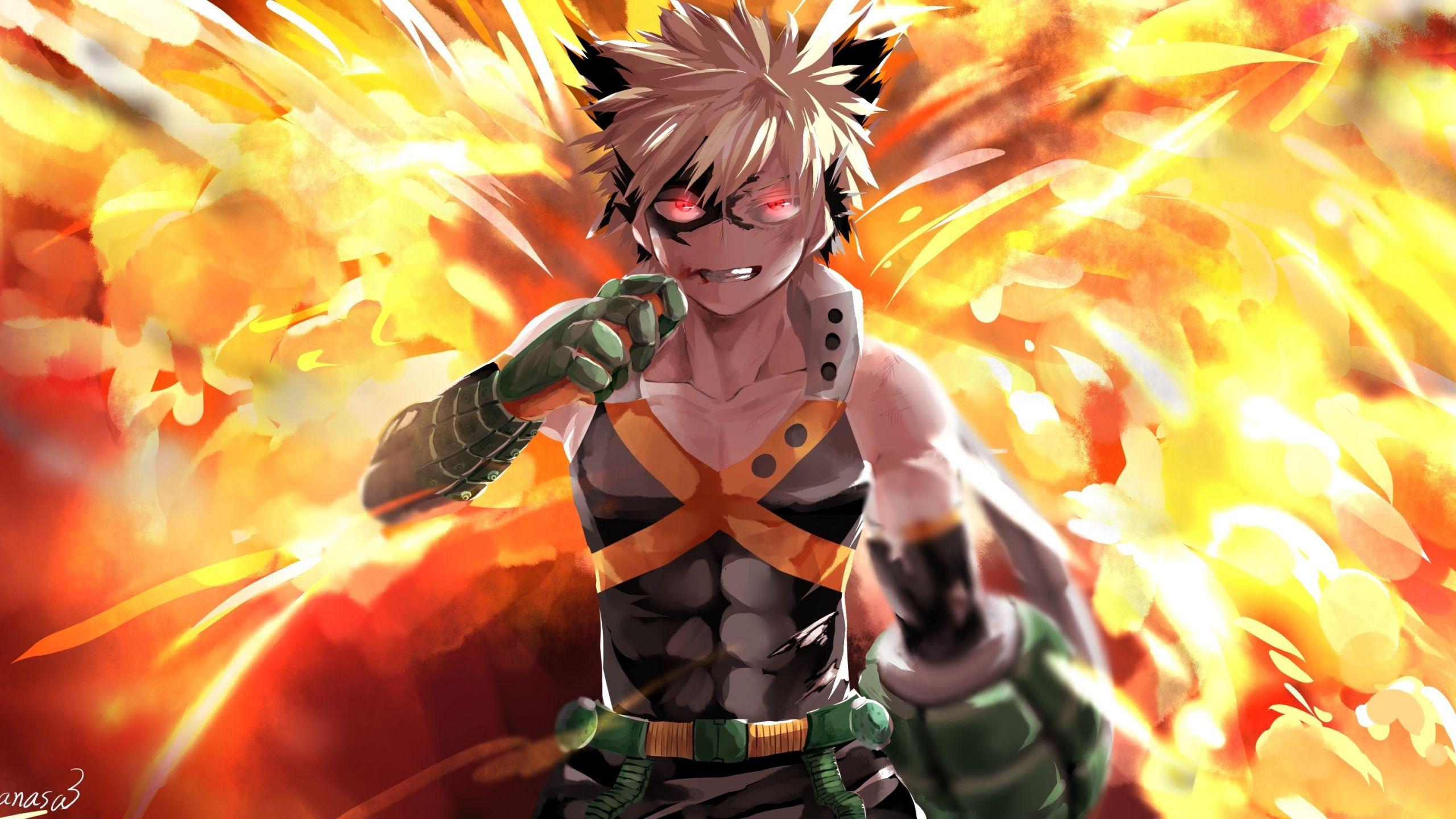 2560x1440 Download 2560x1440 wallpaper anime, katsuki bakugou, anime boy
