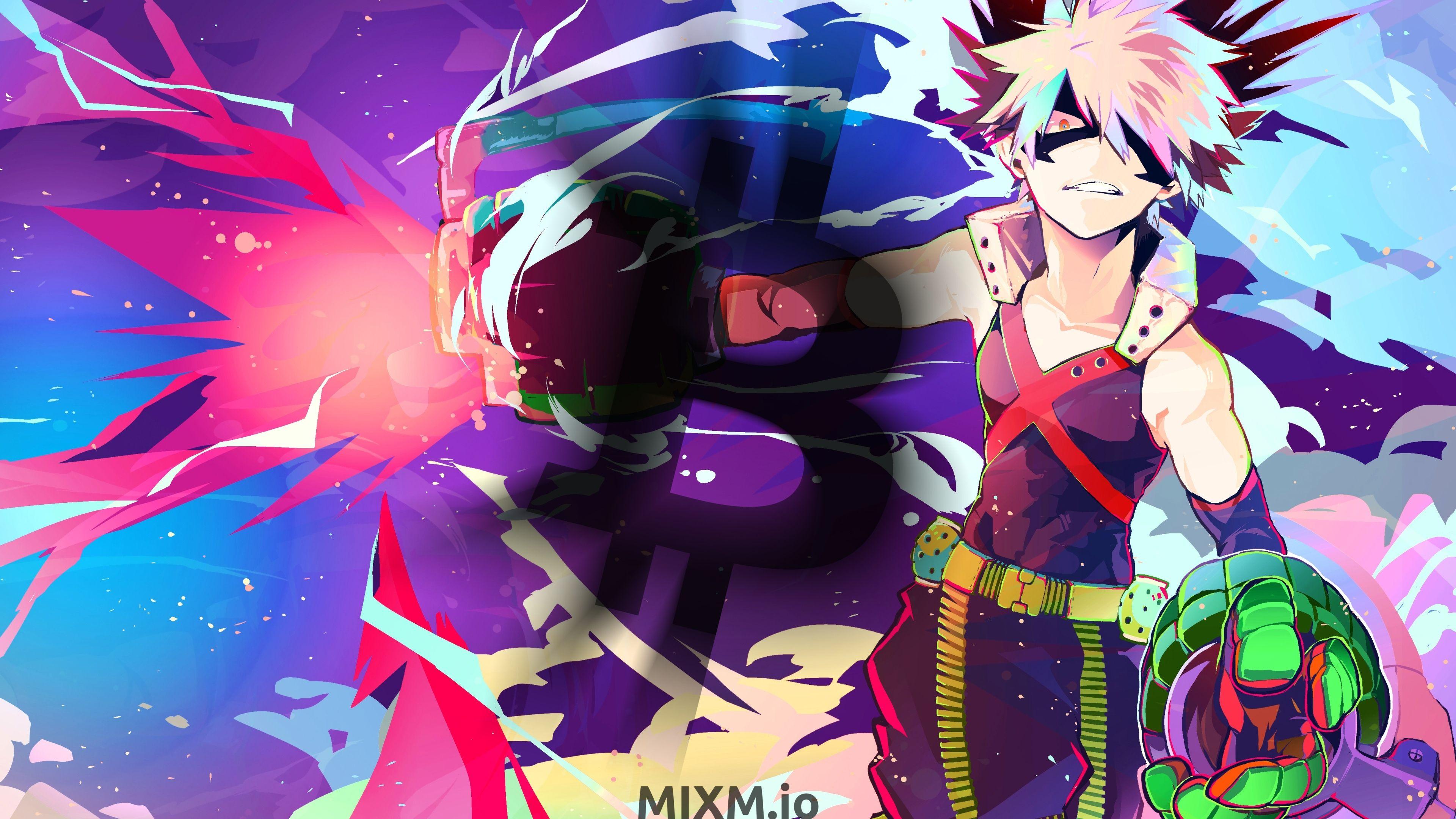 3840x2160 Bitcoin B Logo Katsuki Bakugo My Hero Academia C1346 Dark