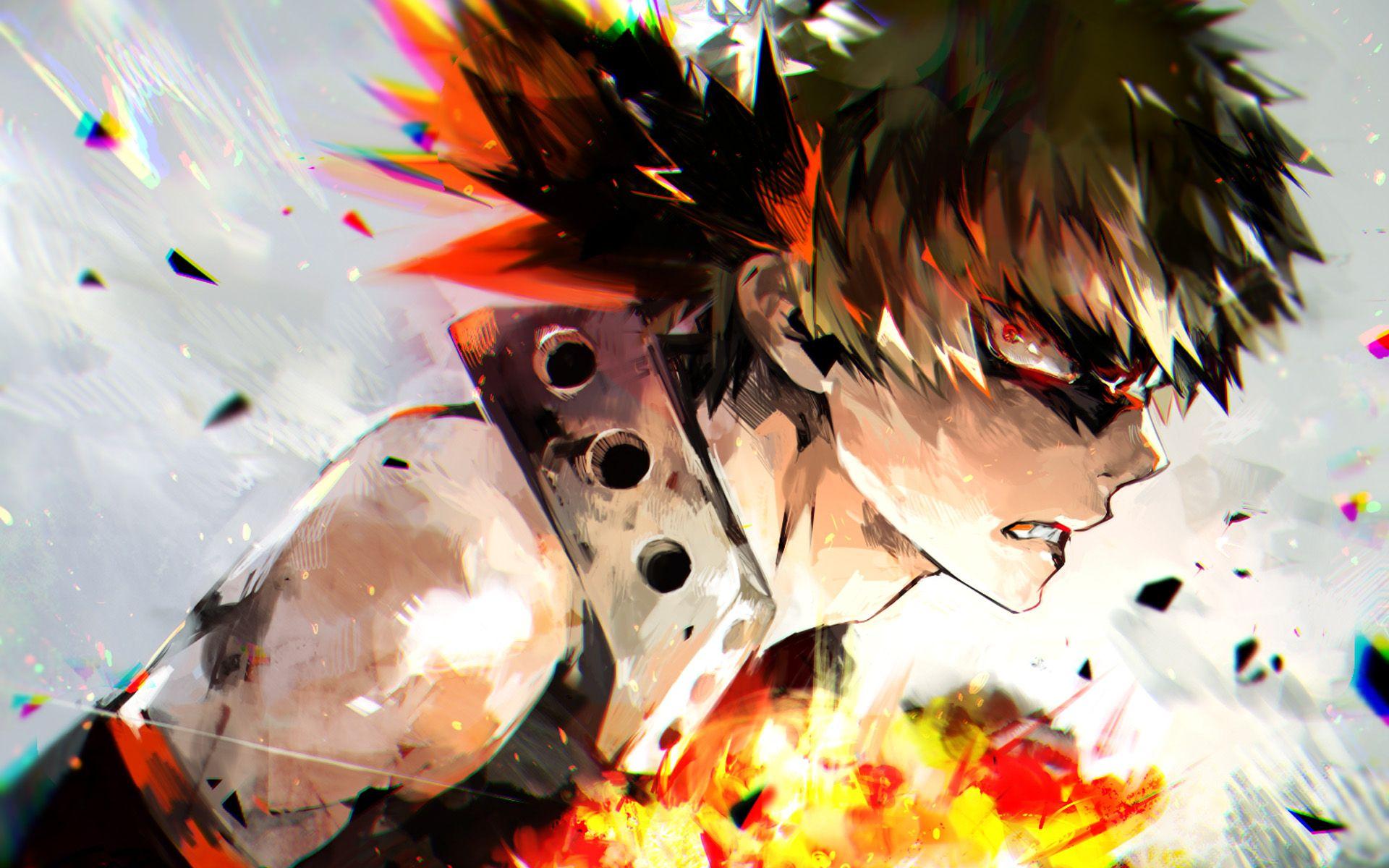 1920x1200 Download wallpaper Bakugou Katsuki, abstract art, Boku no Hero