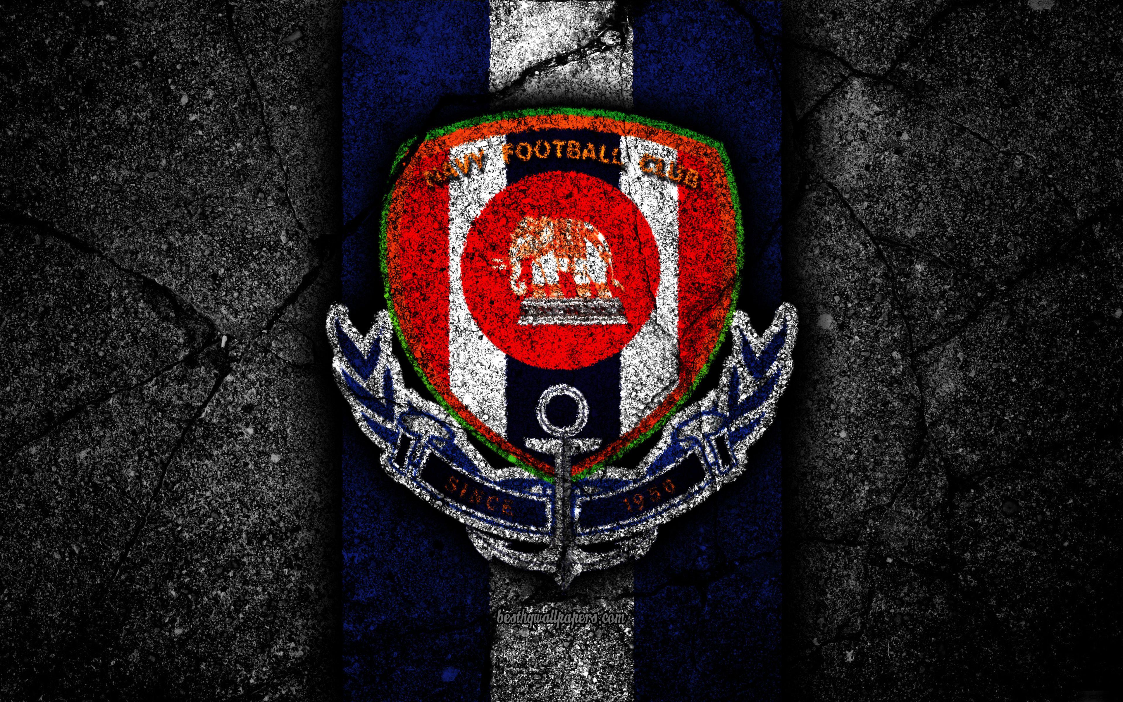 3840x2400 Download wallpaper 4k, FC Royal Thai Navy, logo, Thai League 1