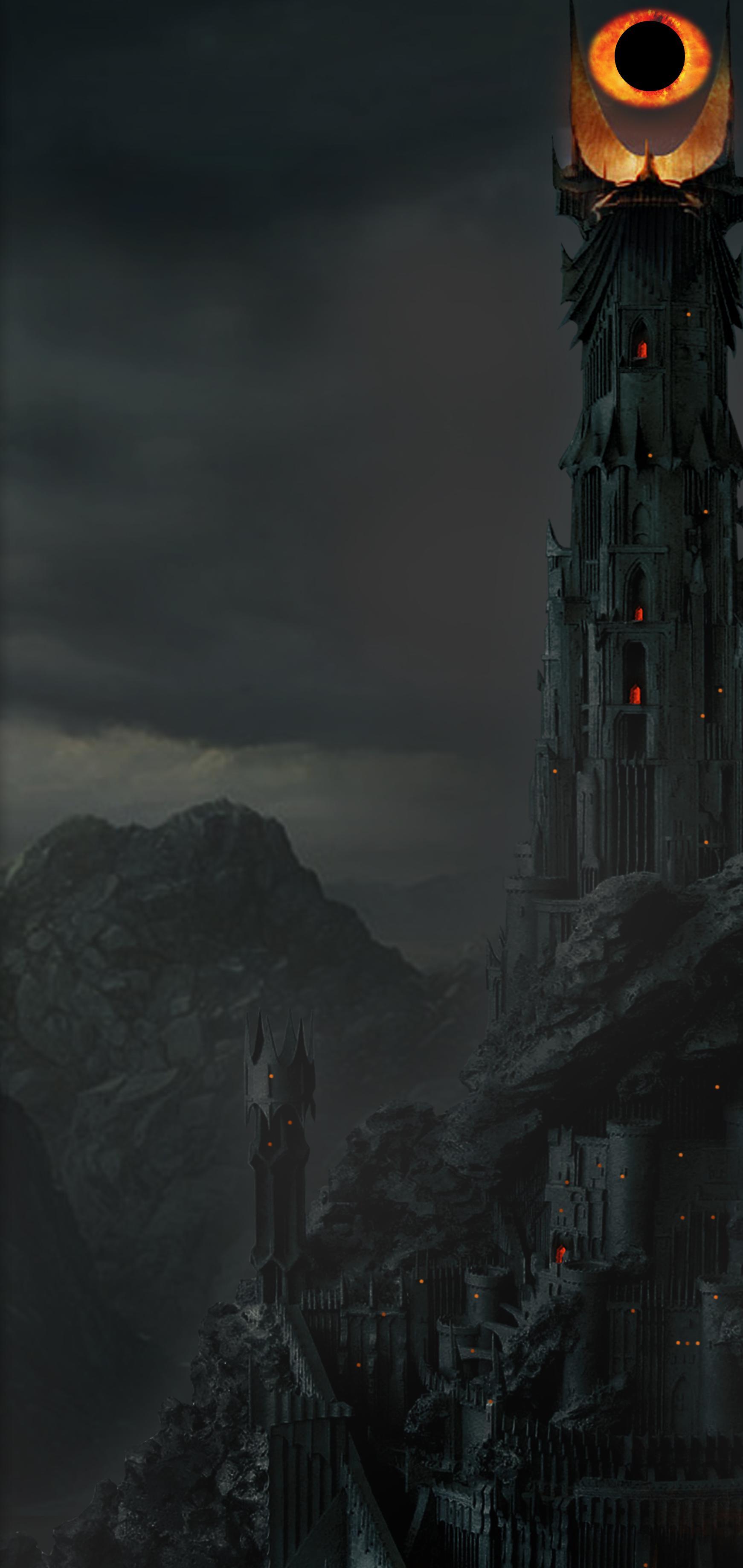 1742x3675 Eye Of Sauron [S10] Galaxy S10 Hole Punch Wallpaper