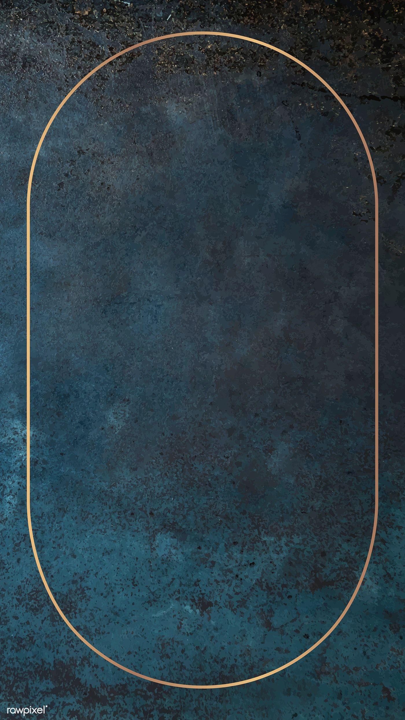 1400x2488 Golden frame on blue. Royalty free stock vector