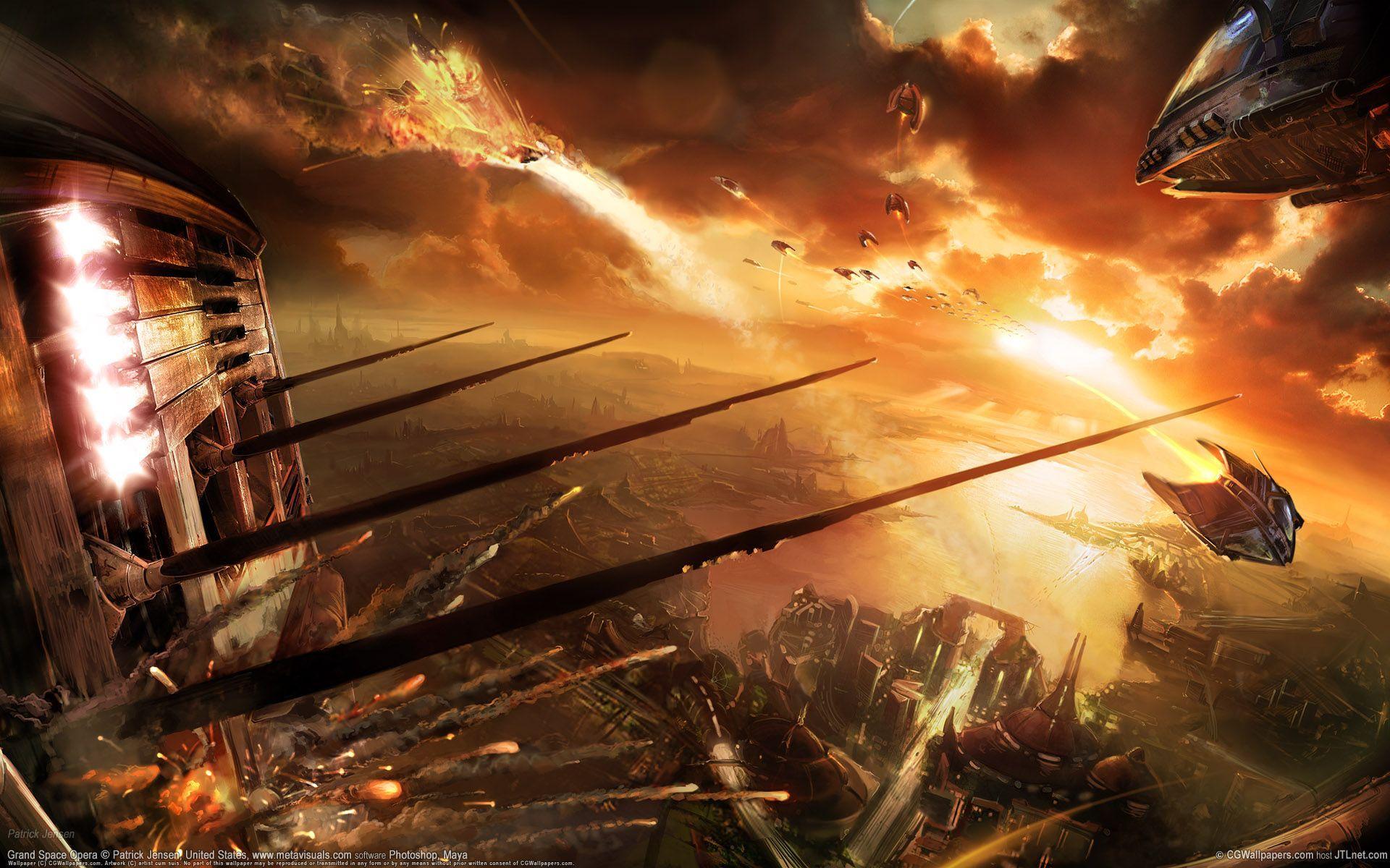1920x1200 Epic Space War Wallpaper For Windows #TkG. Scifi fantasy art
