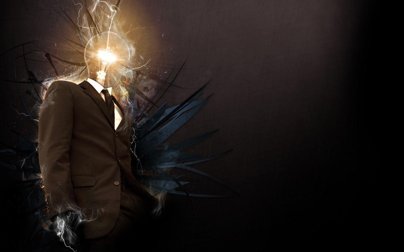 1680x1050 Anonymous, suit, bulbs wallpaper