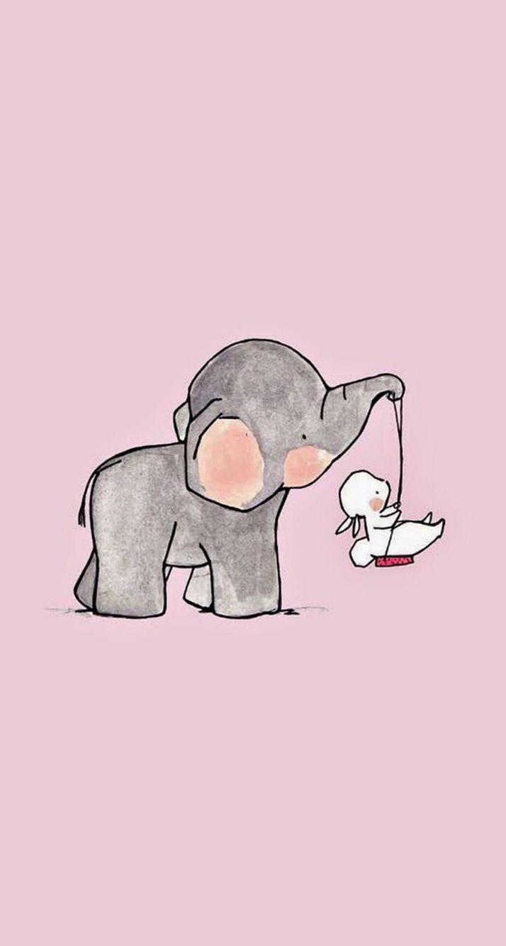 714x1334 Cute Baby Elephant Wallpaper