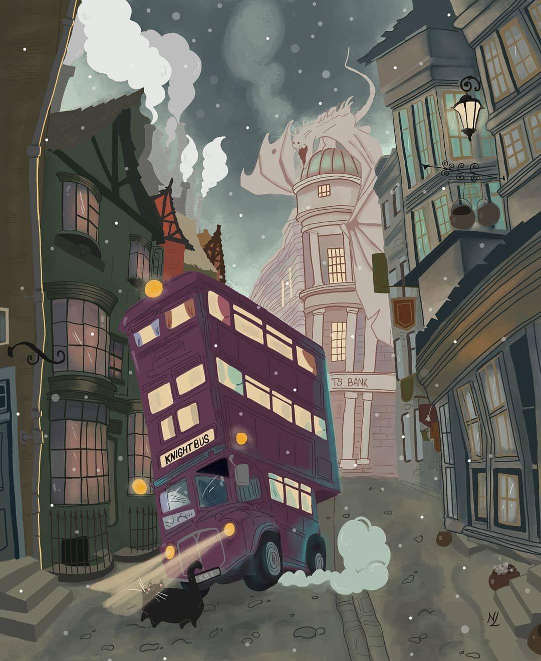1080x1320 The knight bus. Harry potter illustrations, Harry potter drawings