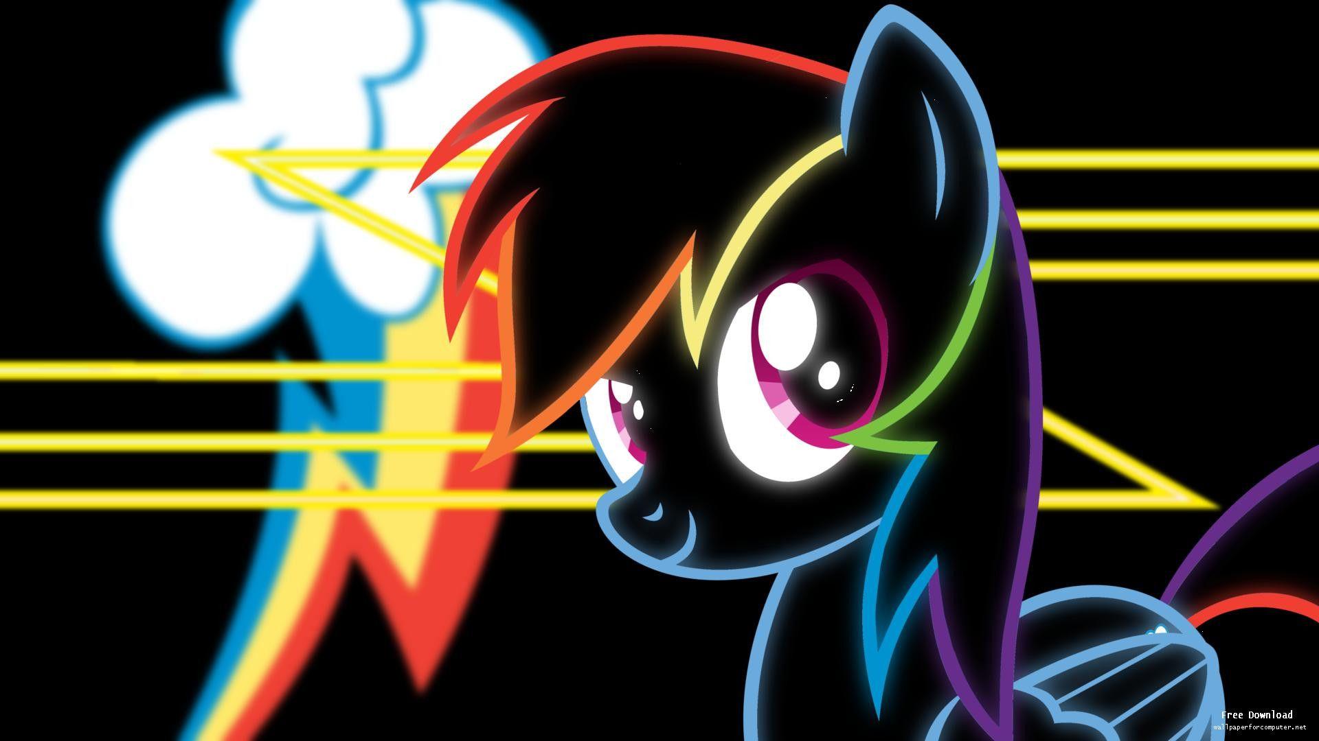 1920x1080 Rainbow Dash Neon Wallpaper