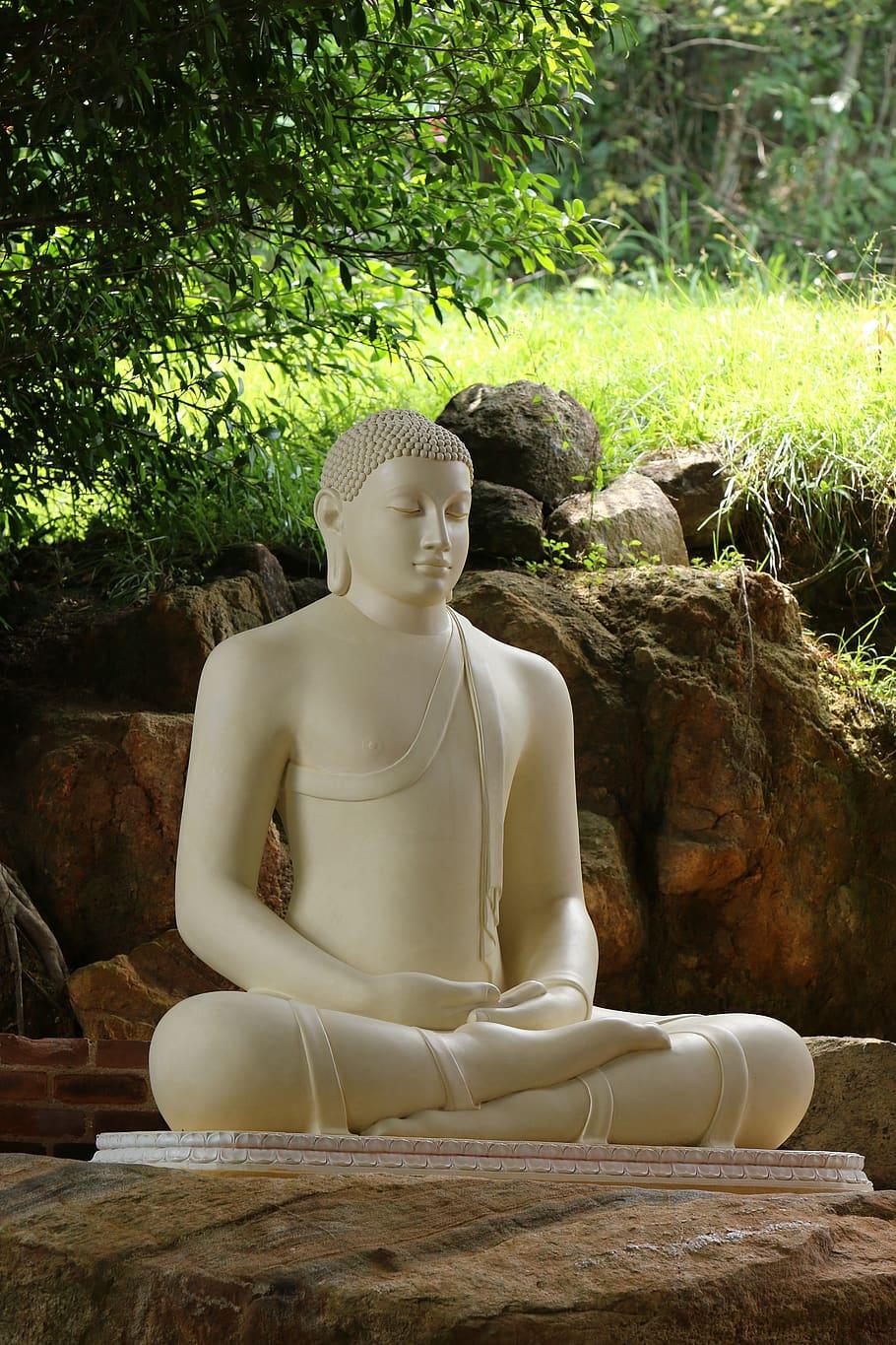 910x1365 HD wallpaper: sculpture, stone, people, meditation, buddha, statue