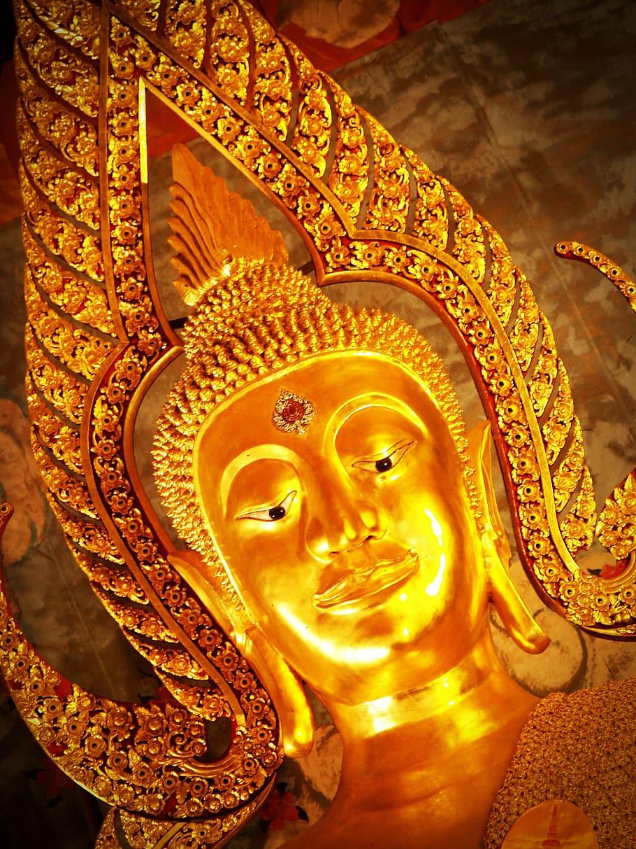 910x1213 HD wallpaper: buddha, buddah, thailand, tibet, gold, golden