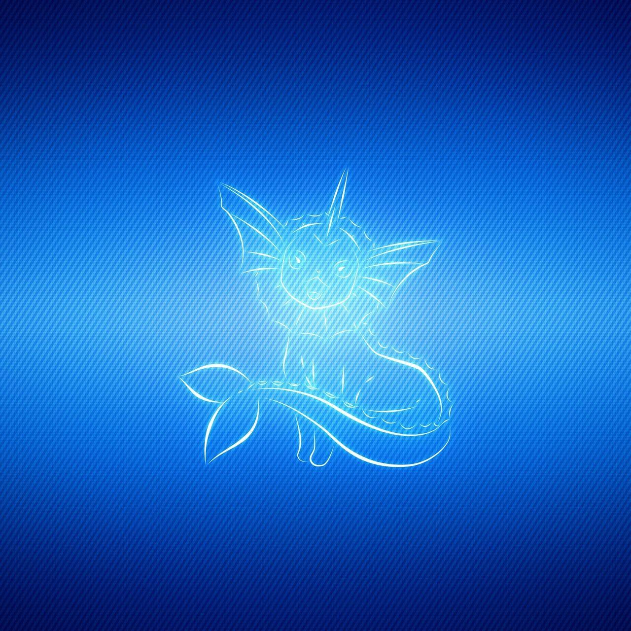 1280x1280 Download wallpaper 1280x1280 vaporeon, light, line, pokemon blue