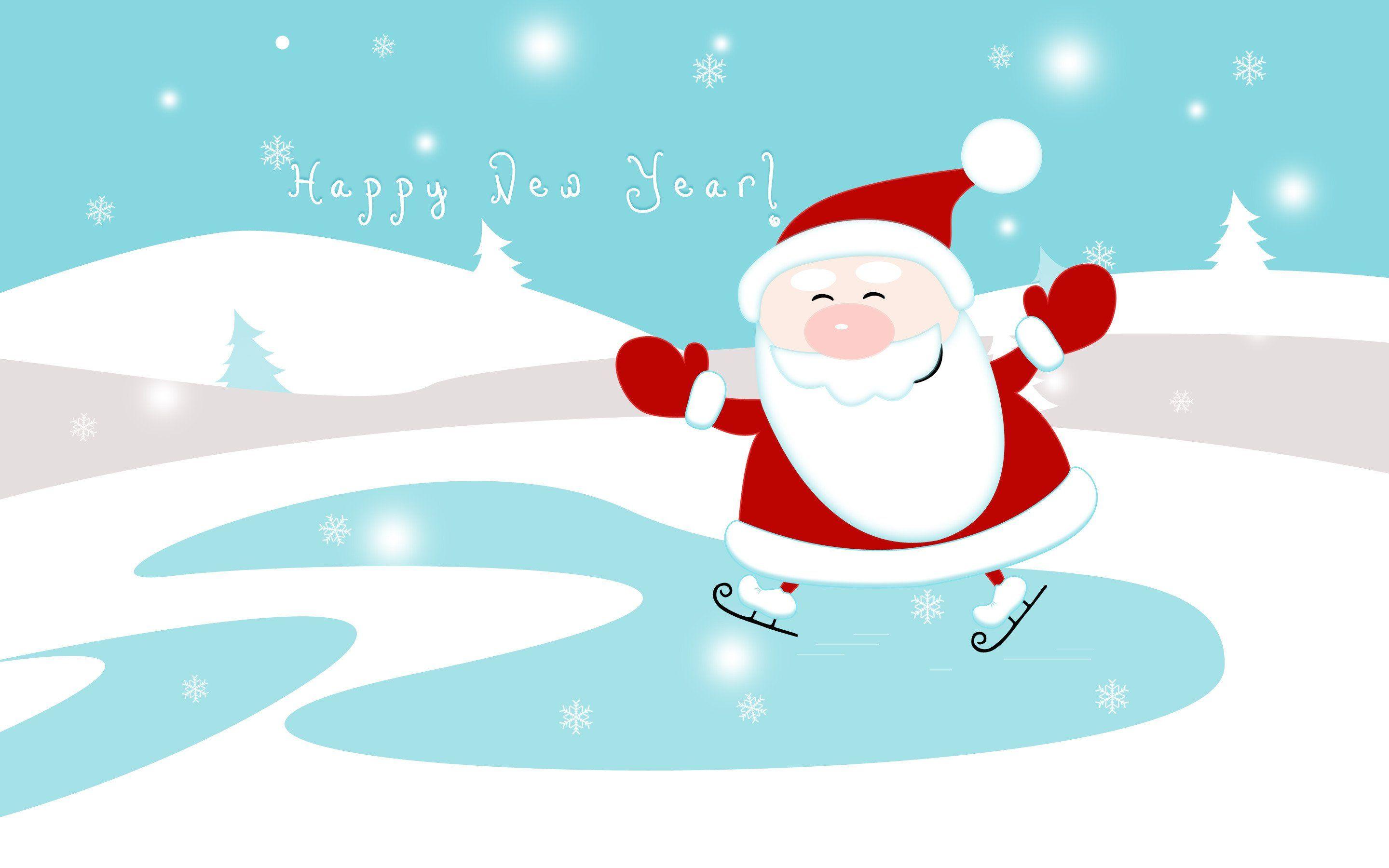 2880x1800 Santa Clipart Ice Skating Skating New Year, HD Wallpaper