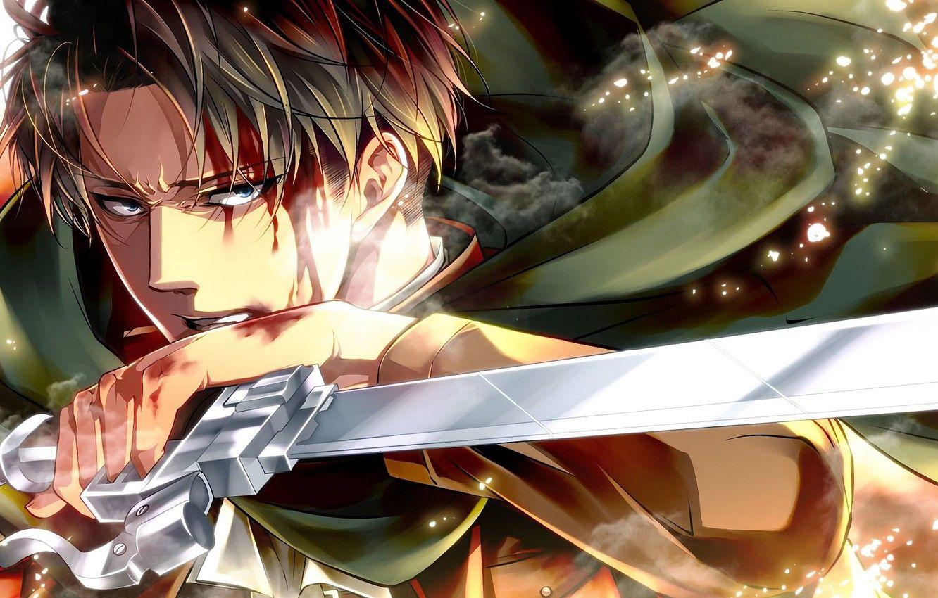 1332x850 Wallpaper blood, blade, Attack Of The Titans, Shingeki No Kyojin