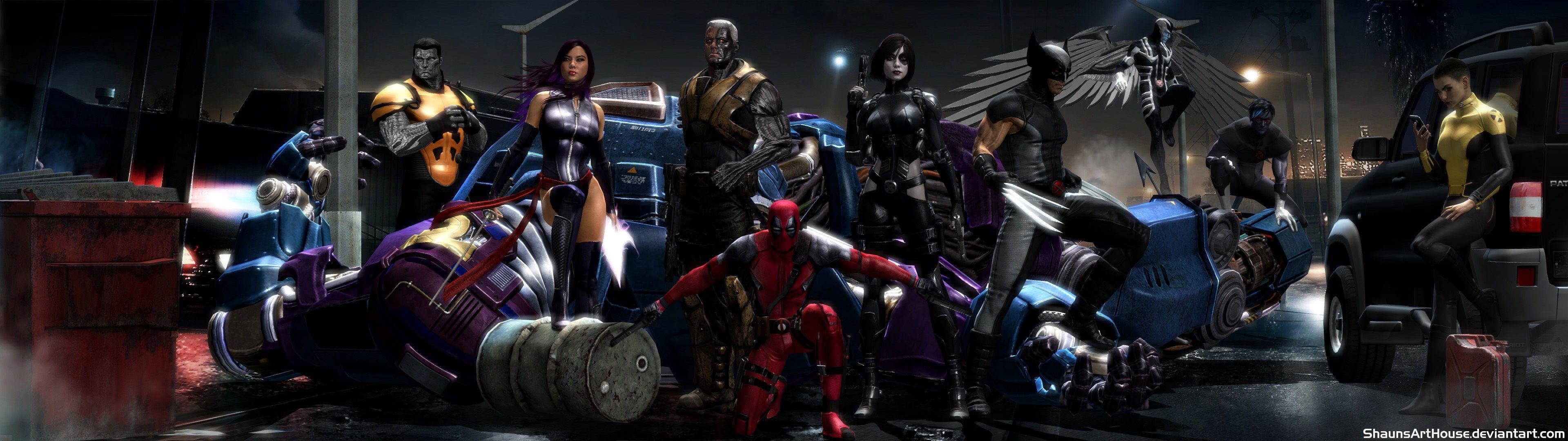 3840x1080 Deadpool X Force, HD Superheroes, 4k Wallpaper, Image
