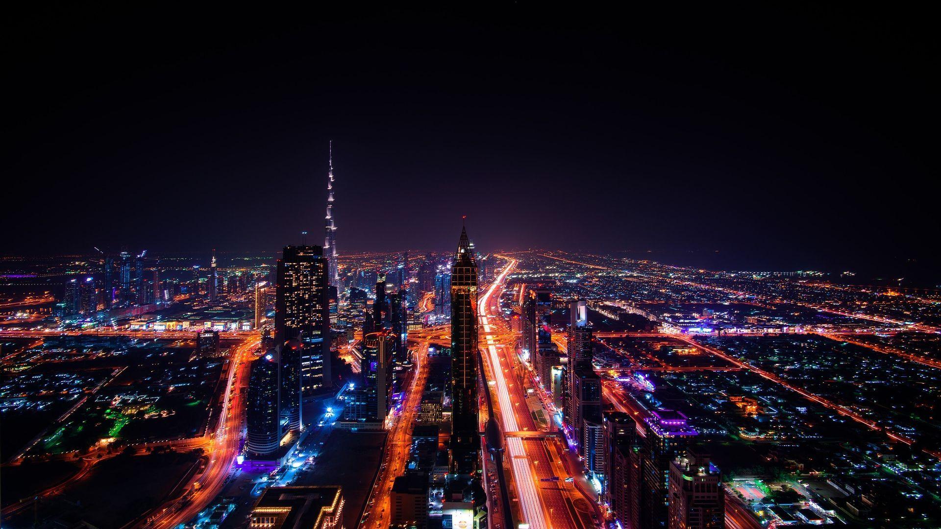 1920x1080 Amazing Night View of Dubai Wallpaper