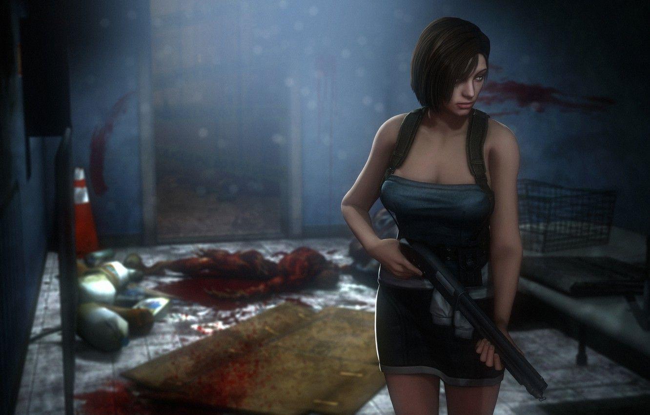 1332x850 Photo Wallpaper Chest, Girl, Rendering, Shotgun, Capcom