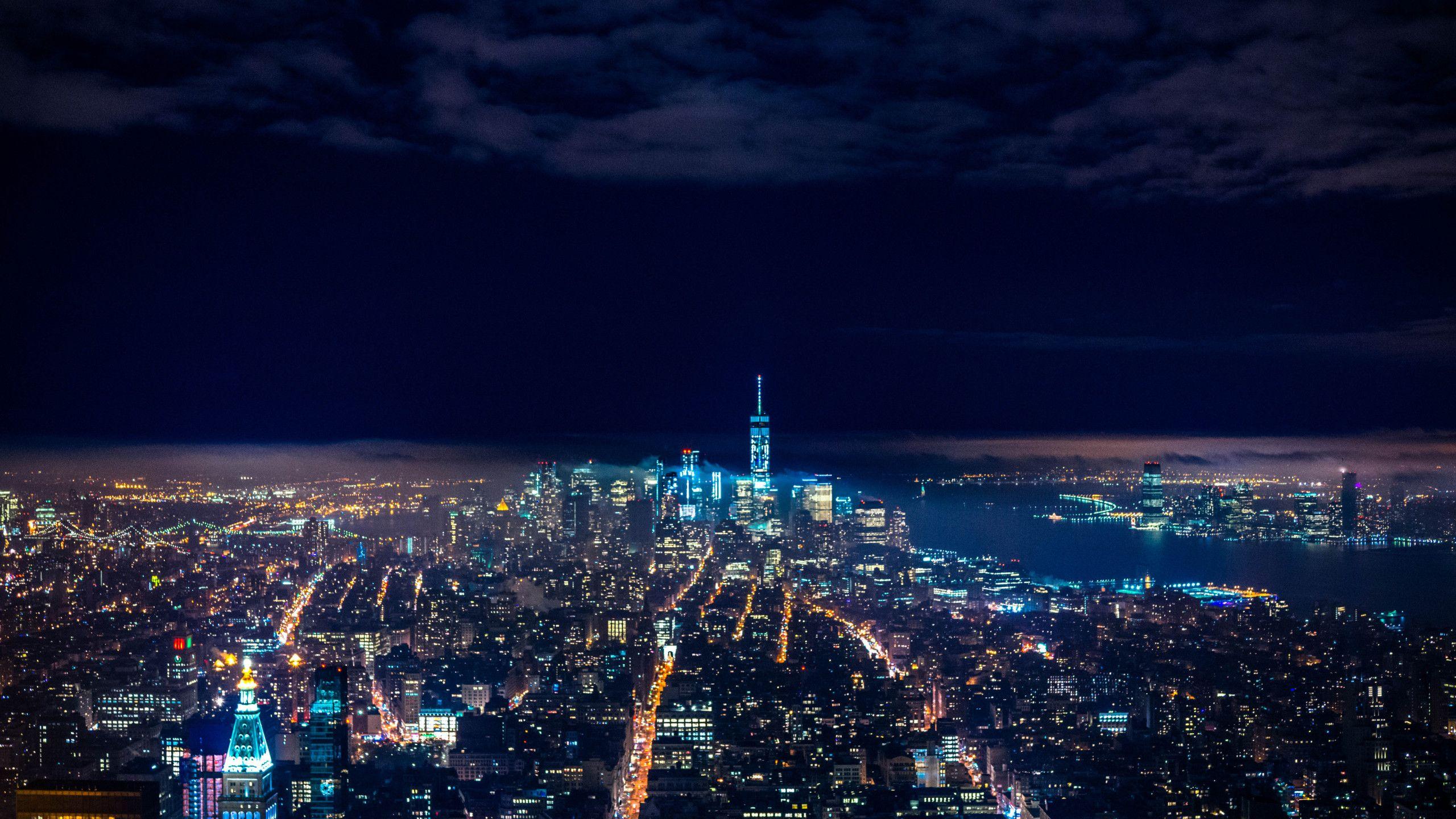 2560x1440 Skycrappers Buildings Lights Night View 1440P Resolution