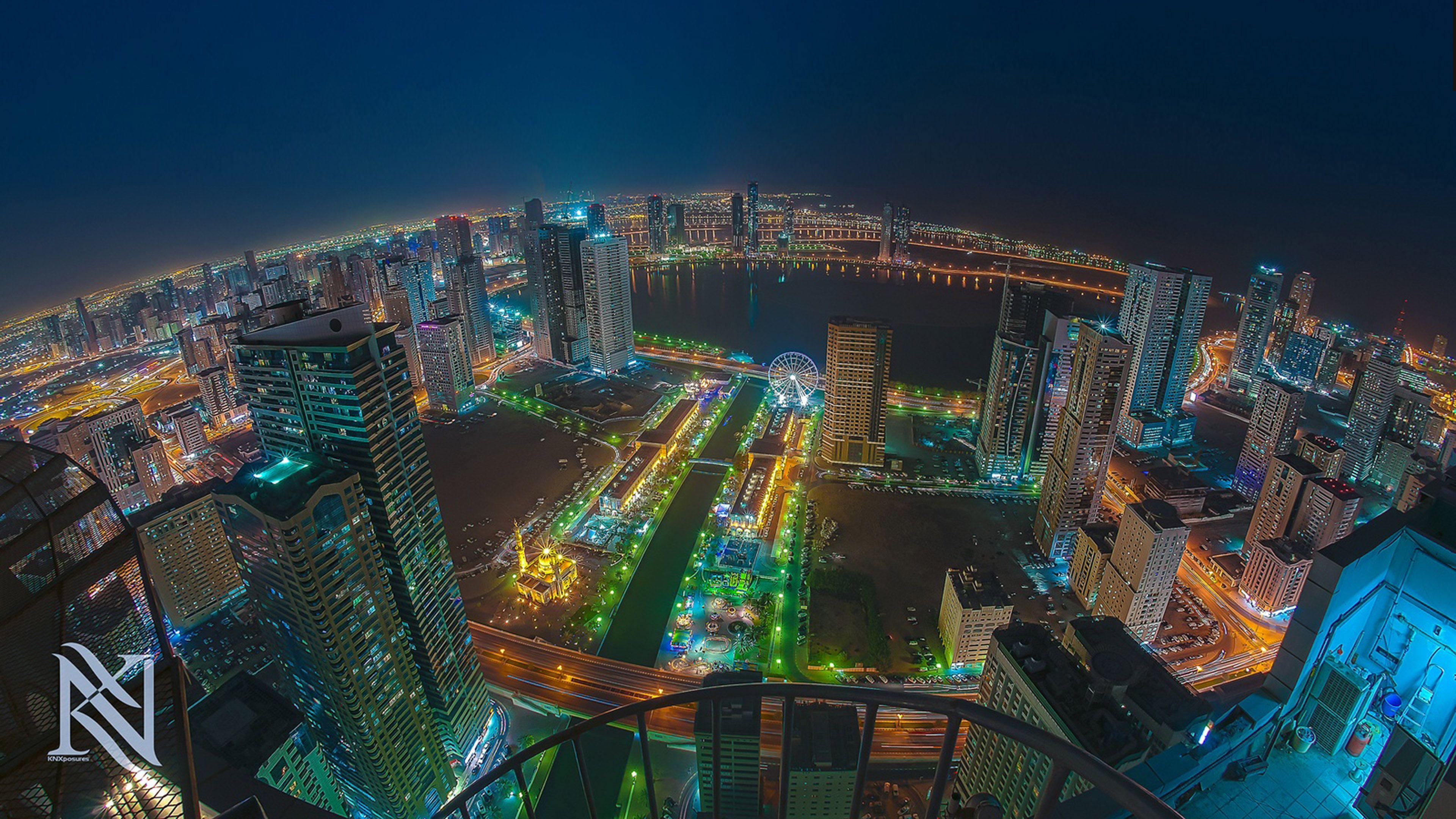 3840x2160 Dubai City Night View Of The Highest Buildings In The World 4k