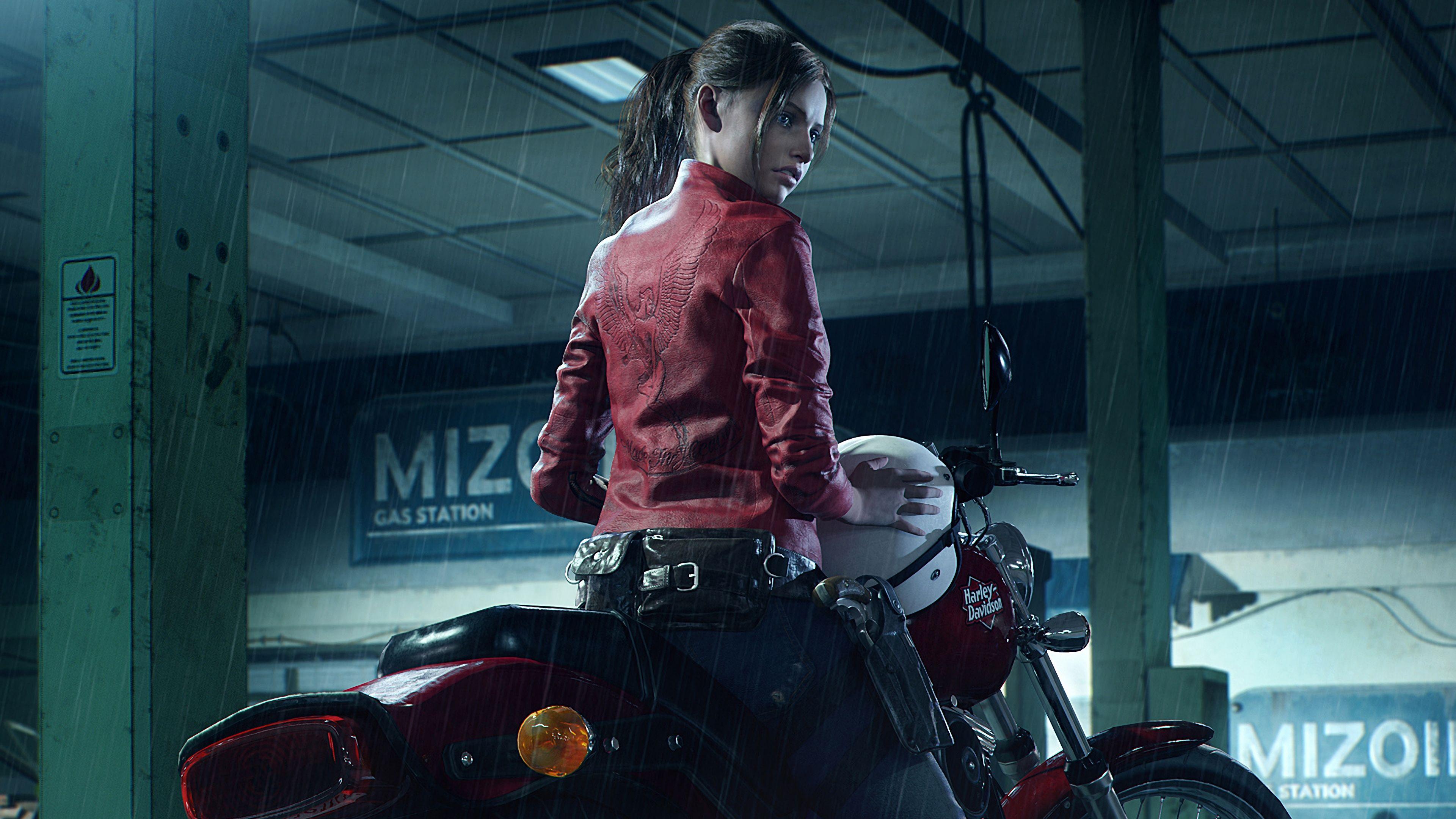 3840x2160 Resident Evil 2 2019 Claire Redfield Harley Davidson