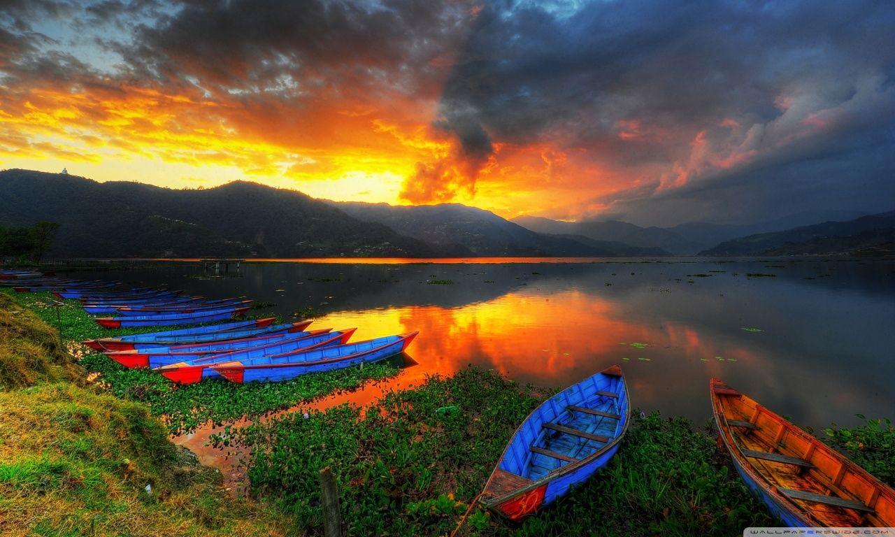 1280x768 Boats, Lake Scenery ❤ 4K HD Desktop Wallpaper for 4K Ultra HD TV