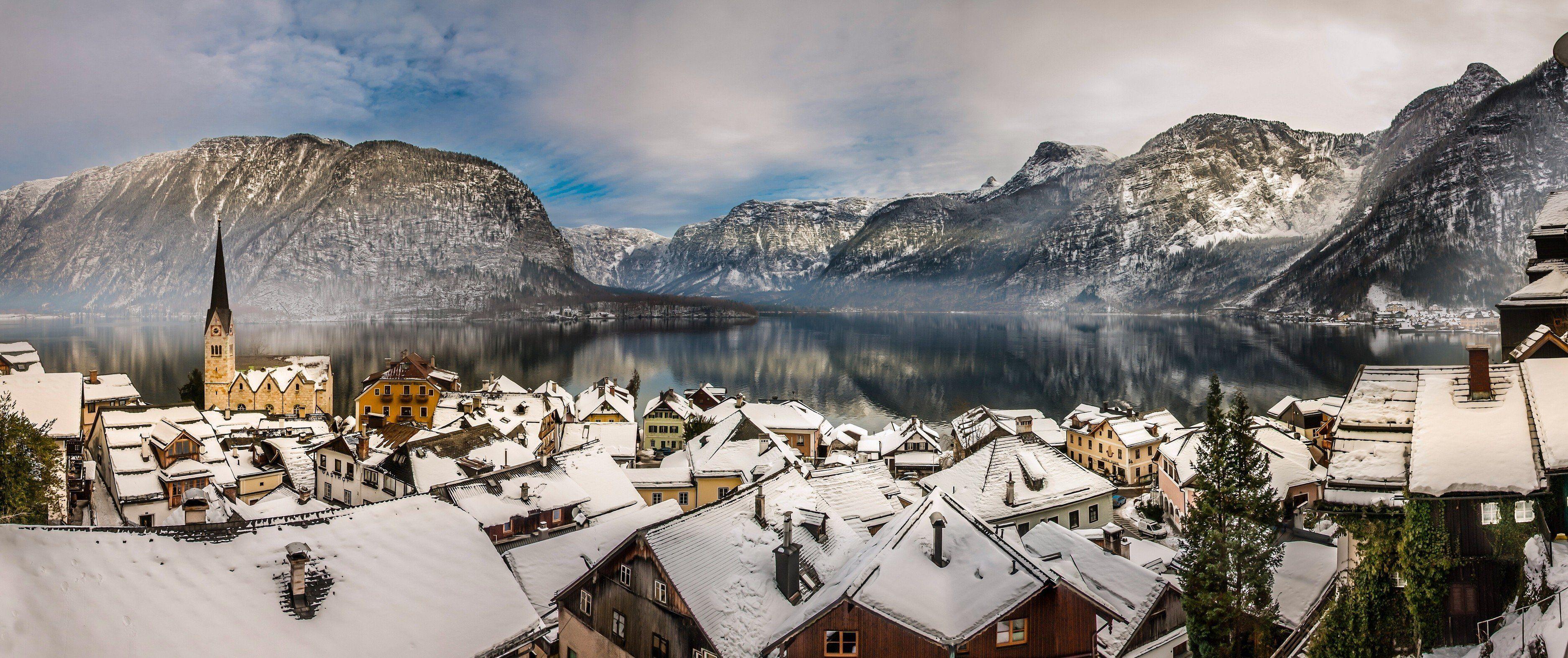 3750x1574 Hallstatt, Austria Wallpaper HD / Desktop and Mobile Background