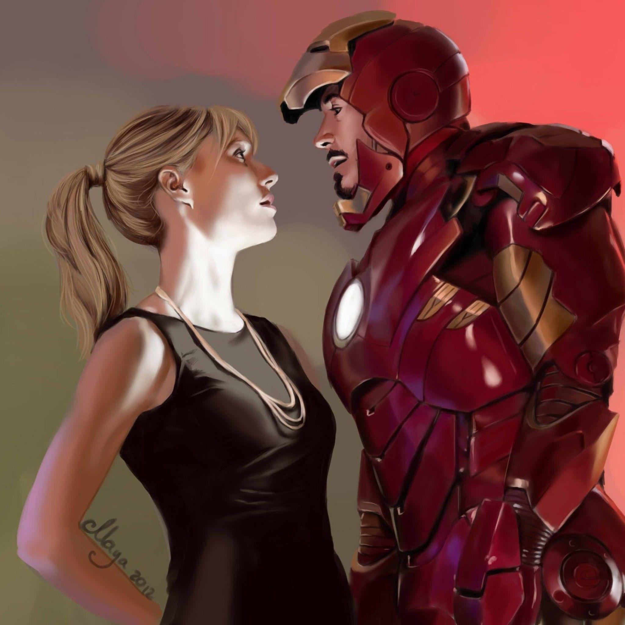2048x2048 Iron Man Pepper Potts iPad Air HD 4k Wallpaper, Image