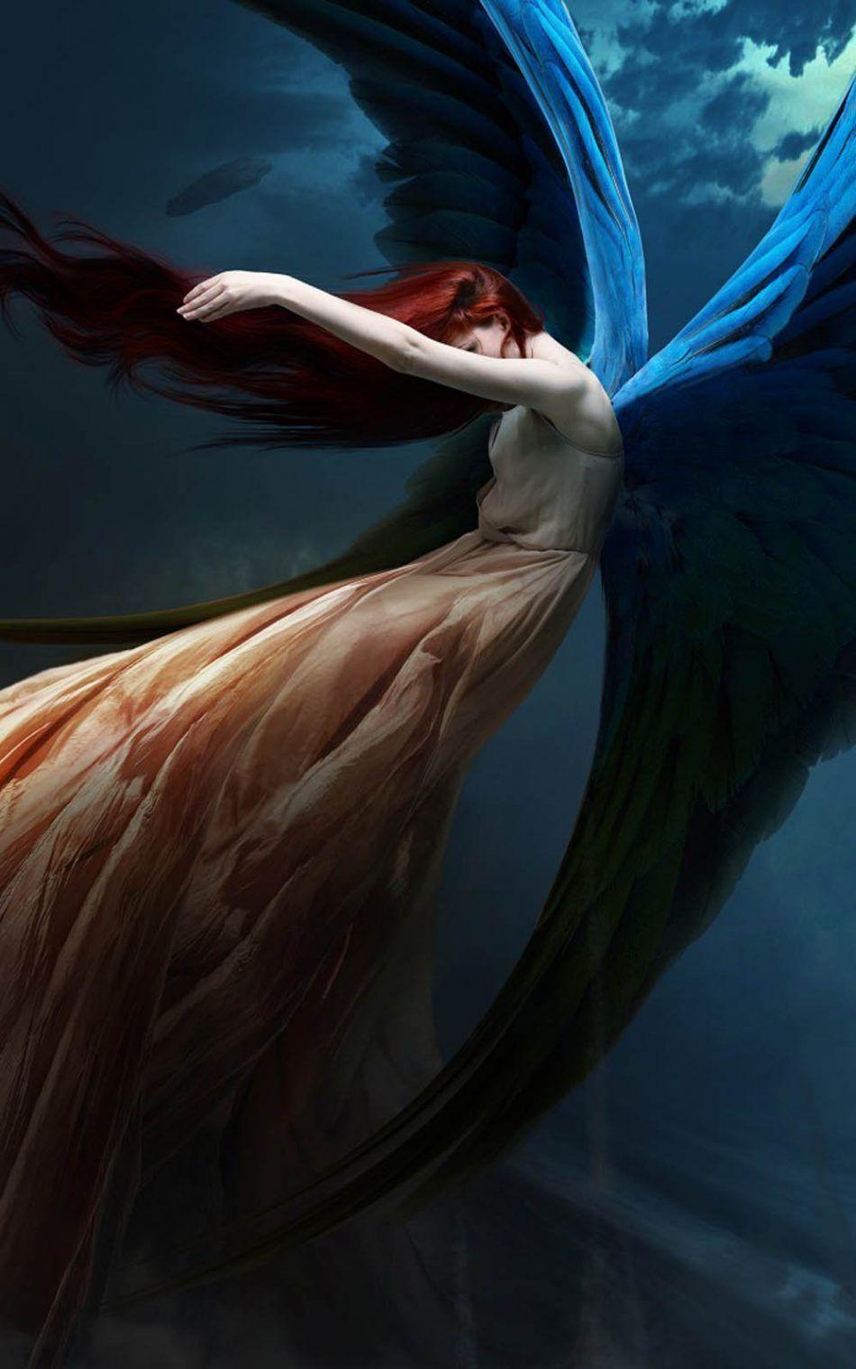 950x1520 Fallen Angel Artwork 4K Ultra HD Mobile Wallpaper