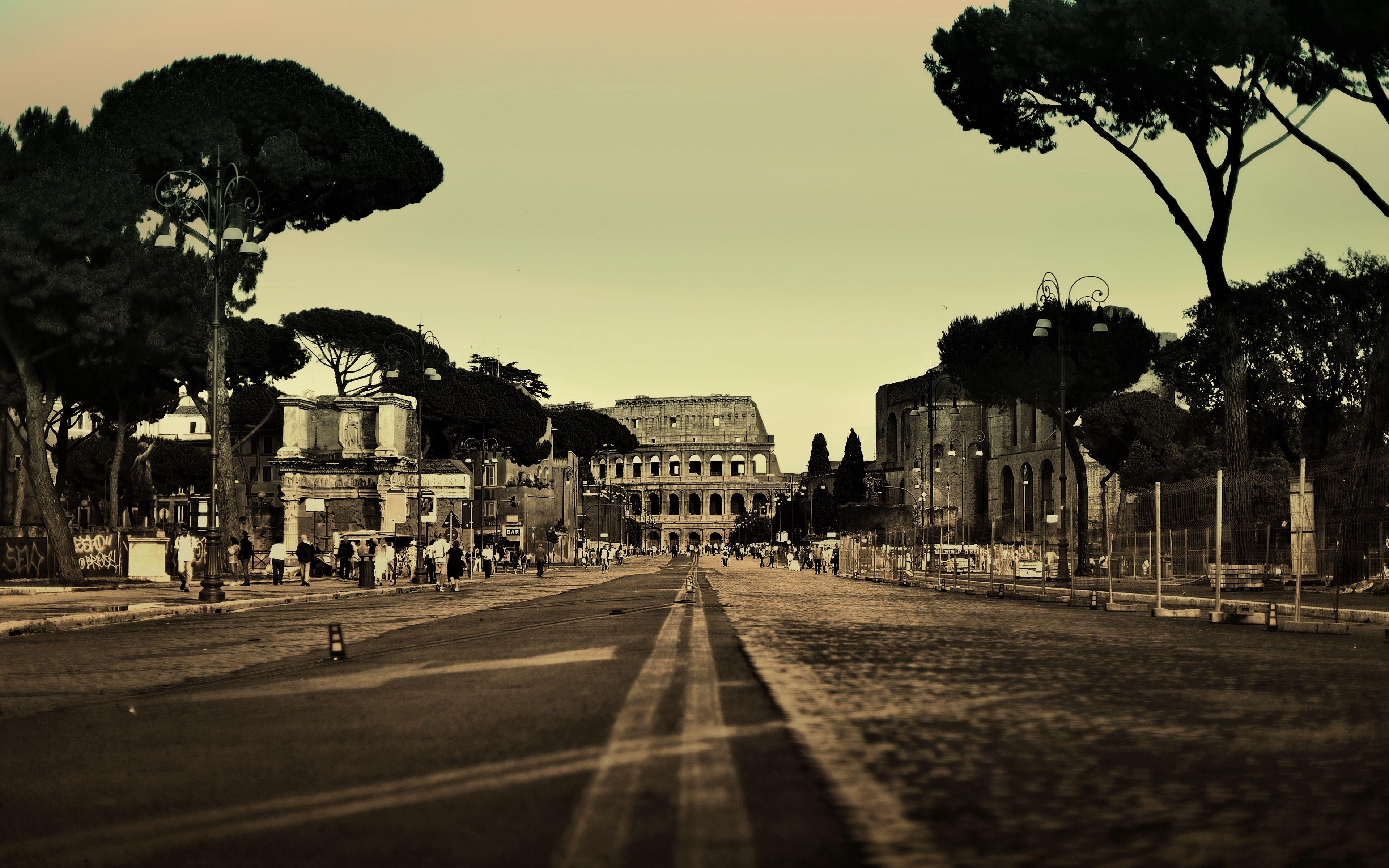 3840x2400 Download wallpaper 3840x2400 rome, italy, colosseum, city, street