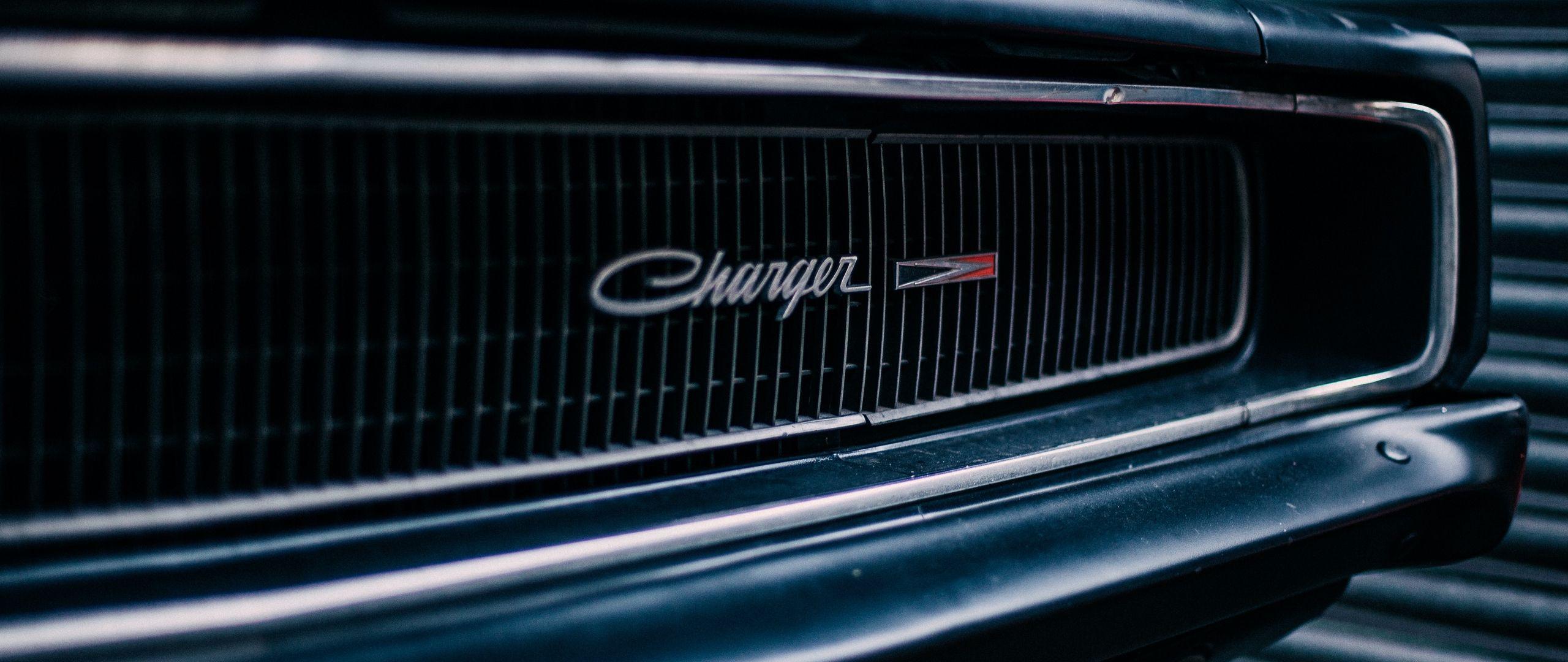 2560x1080 Download wallpaper 2560x1080 dodge charger, front bumper, logo