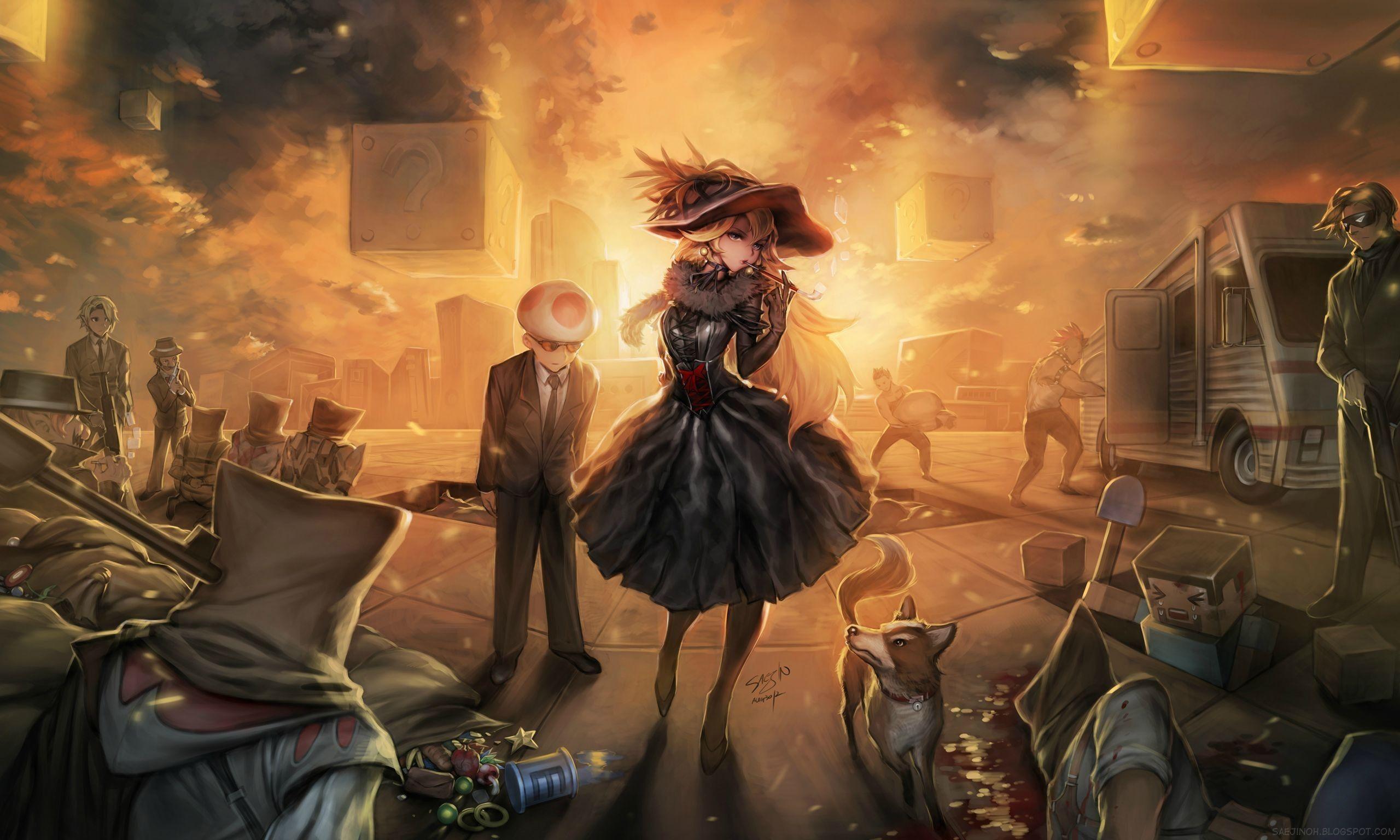 2560x1536 blondes cross dress dogs super mario bros princess peach minecraft