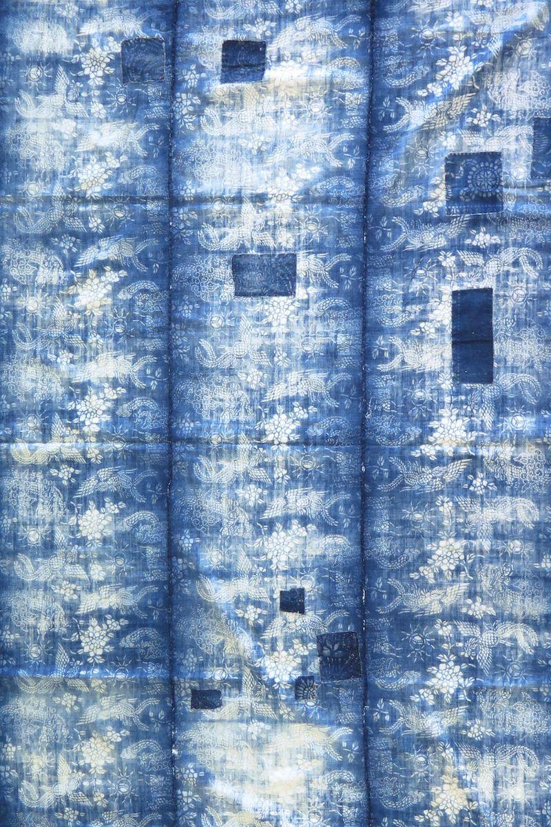 800x1200 LuRu Home vintage Chinese indigo batik fabric (or Nakeen) back