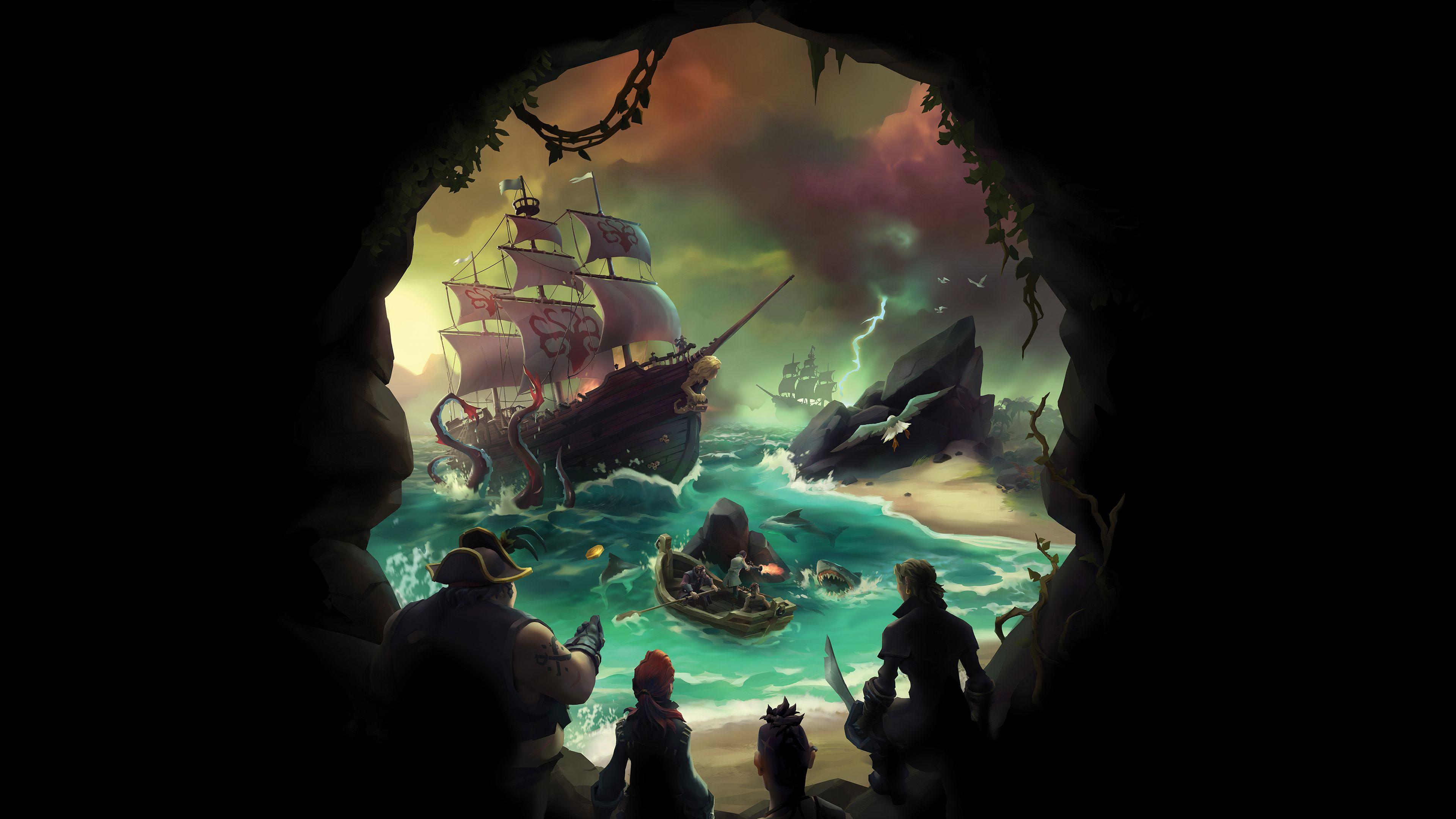 Hình nền 3840x2160 Sea of ​​Thieves, Trò chơi 2017, Xbox One, PC, 4K, Trò chơi