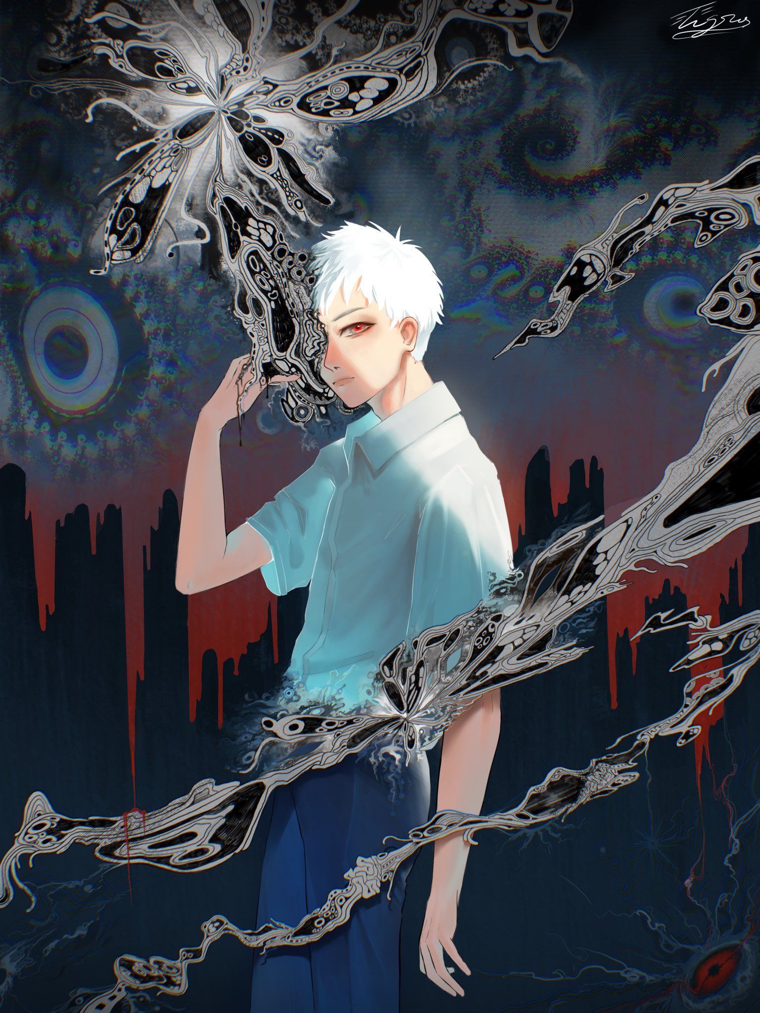 1536x2048 Tigris on X: Painting that i made for one of my favourite manga summer Hikaru died I love the artstyle and i got inspired to draw this, the story is