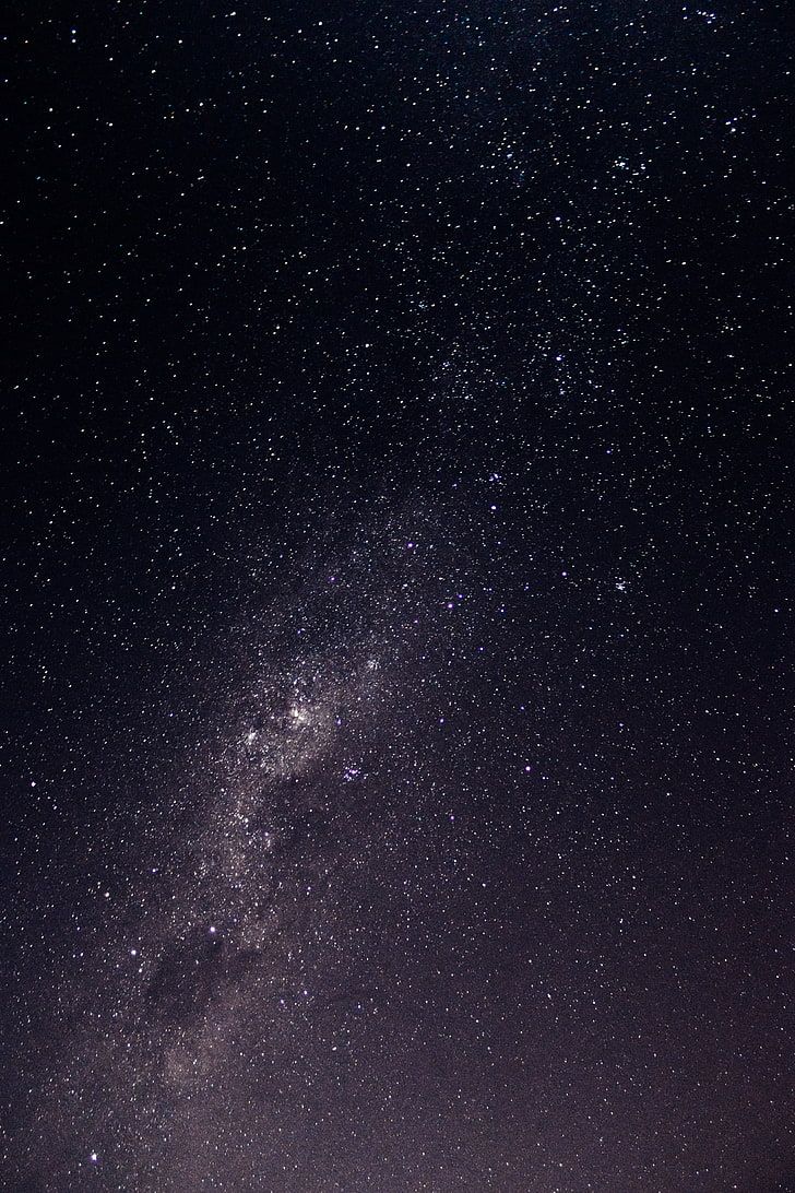 728x1092 HD wallpaper: stars and gray black sky, starry sky, galaxy, glitter, night
