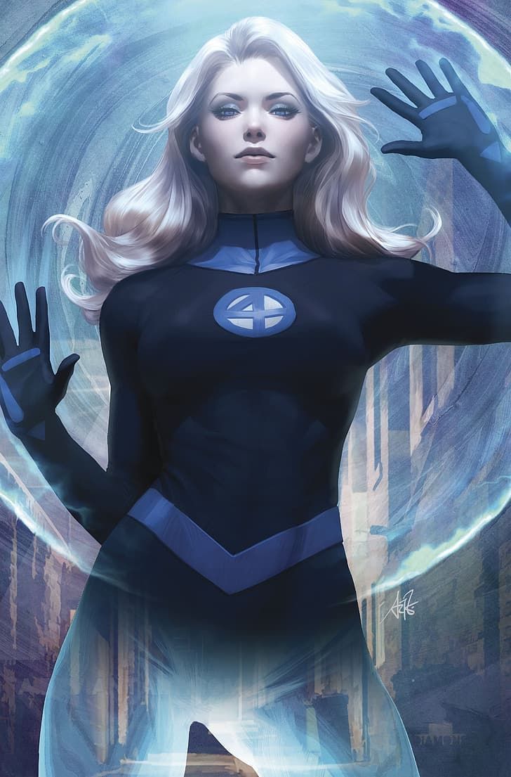 728x1105 Artgerm, comic art, comic books, superheroines, comics, digital art, Susan Storm, HD wallpaper